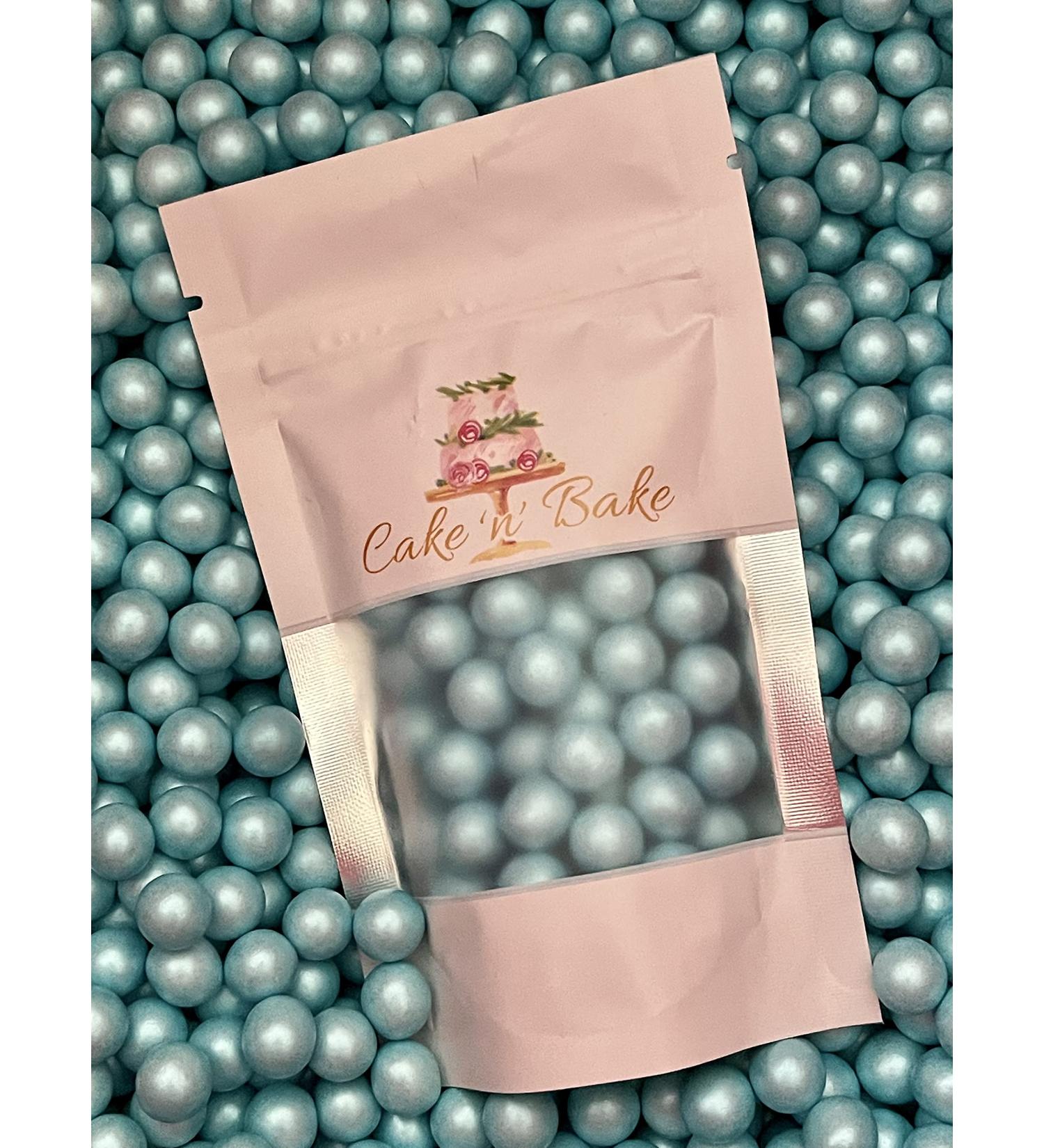 10mm Pearl Chocolate Edible Sprinkle Balls (Blue)