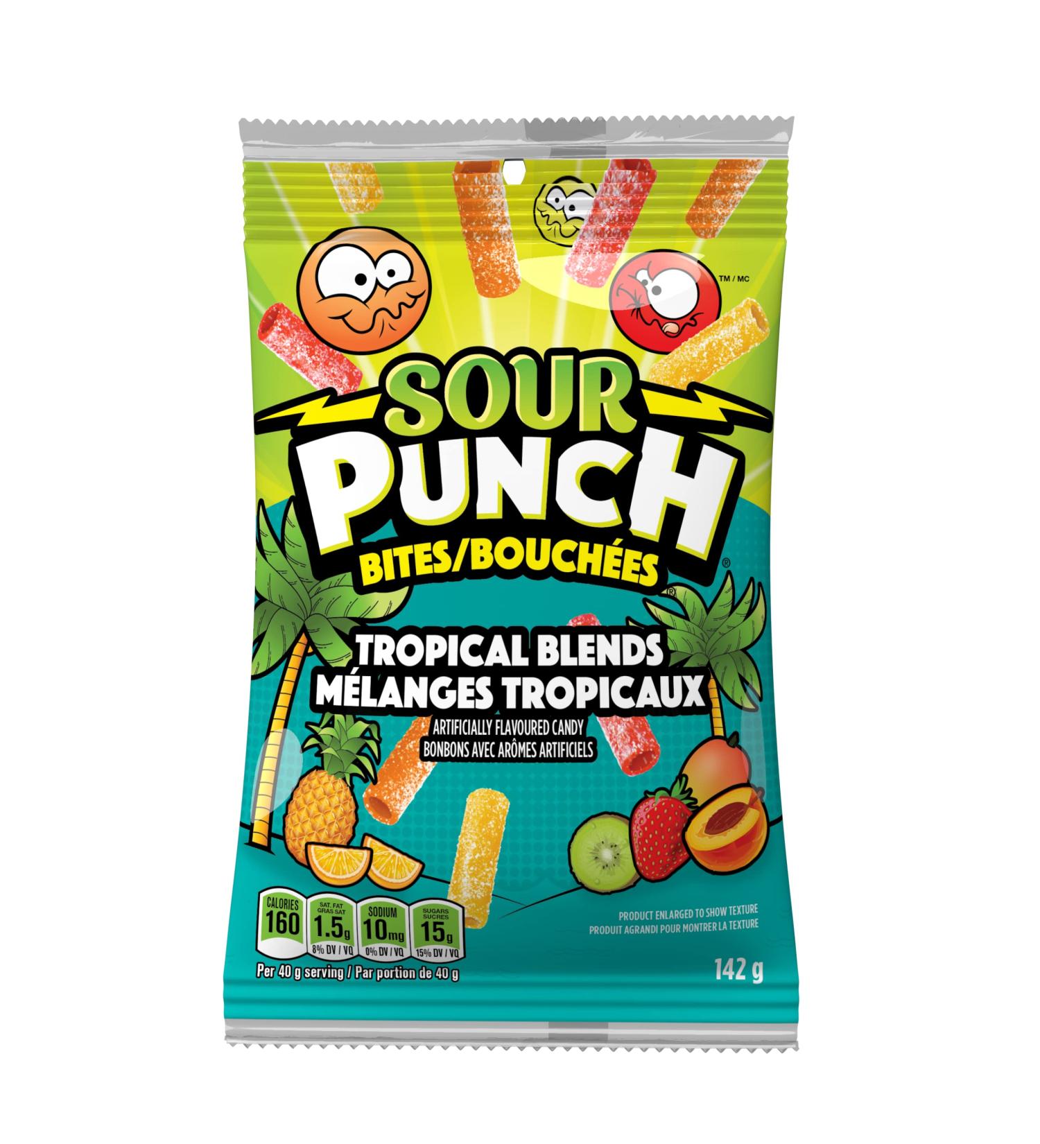Sour Punch Bites Tropical Chewy Candy 142g - Buy Online on GoSupps.com