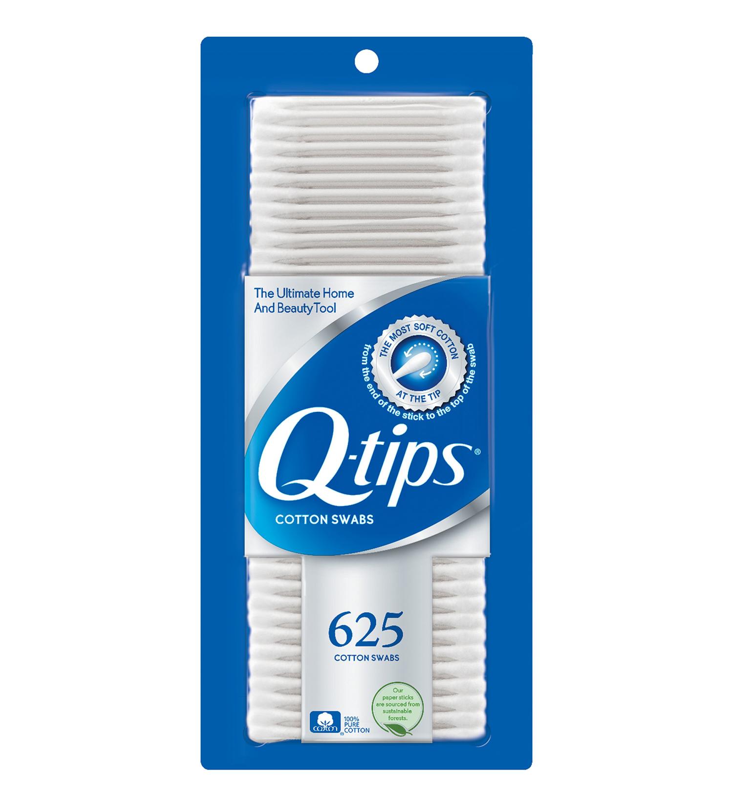 Q-tips 100% Cotton Swabs for Hygiene and Beauty Care - 625 Count (Pack of 1) - Buy Online on GoSupps.com