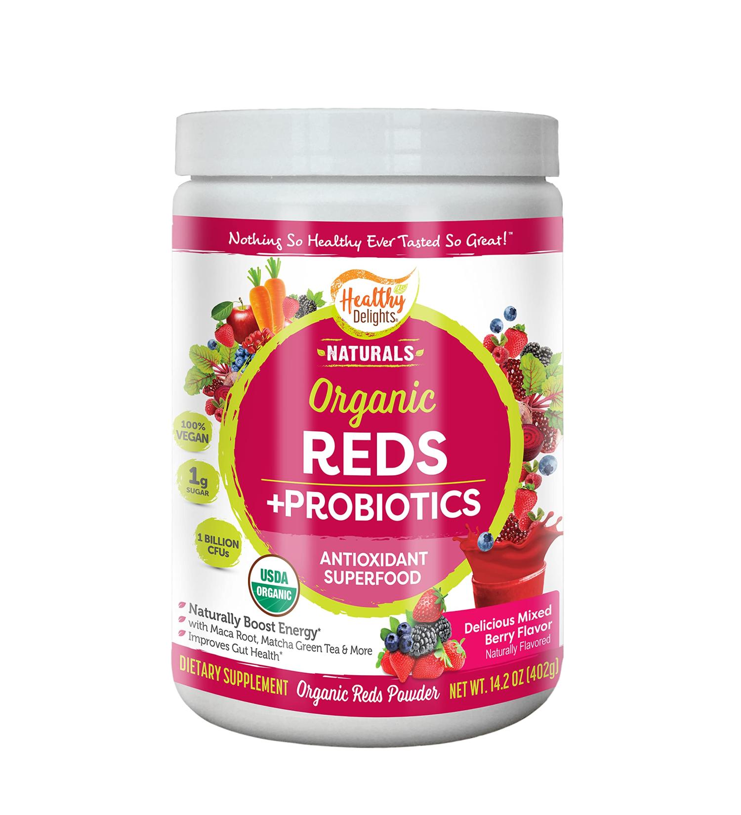 Organic Reds Probiotics Powder | Antioxidant Superfood | Boost Energy | Non-GMO | Mixed Berry Flavor - 30 Servings - Buy Online on GoSupps.com