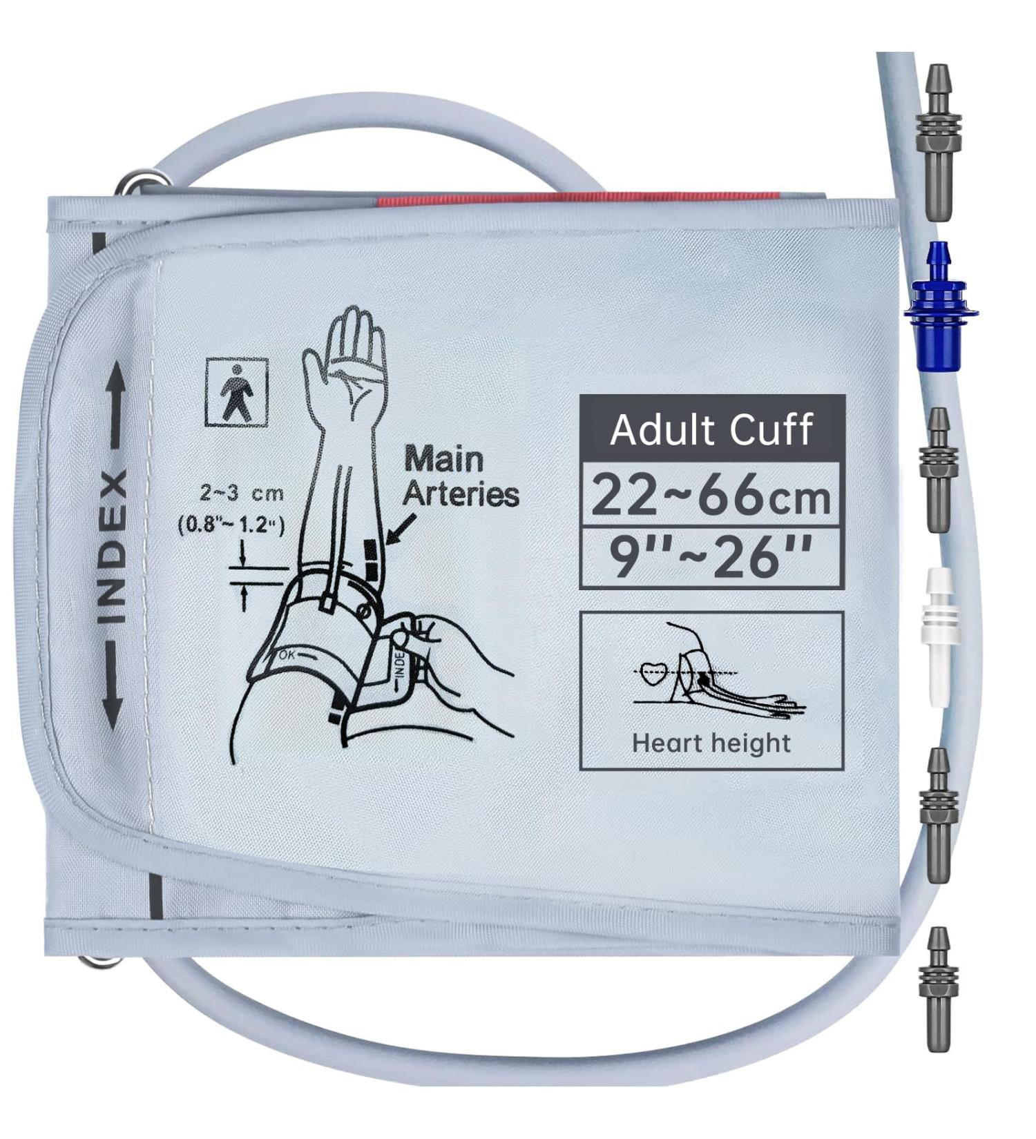 Buy XXXL Blood Pressure Cuff (9 -26 /22-66CM) - Compatible with Omron BP Monitor - Extra Large Replacement Cuff for Big Arms - 6 Connectors Included - Buy Online on GoSupps.com