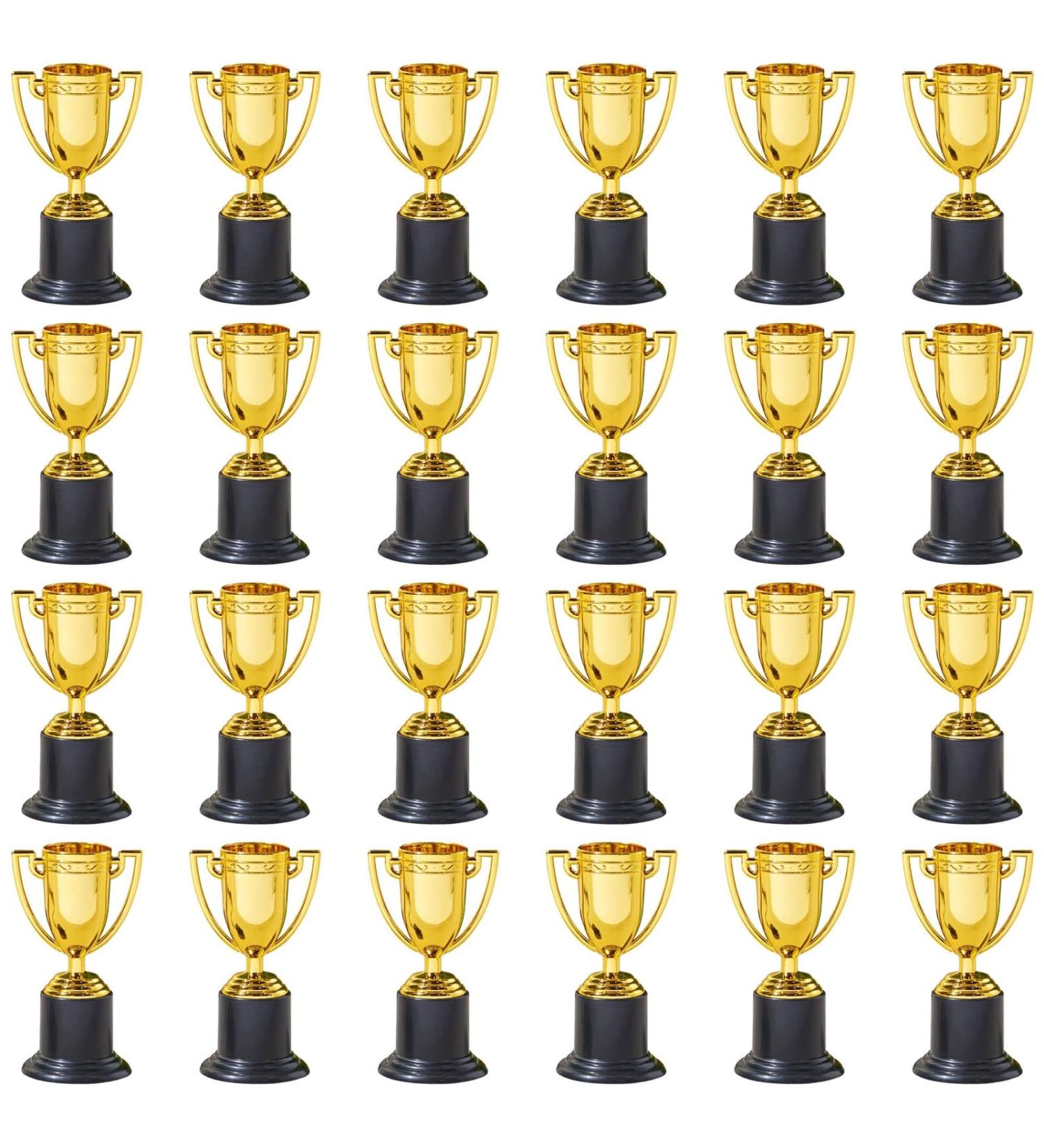 Juvale 24 Pack Mini Gold Participation Trophies - Ideal for Sports, Tournaments, Competitions - 4 Inches - Buy Online on GoSupps.com