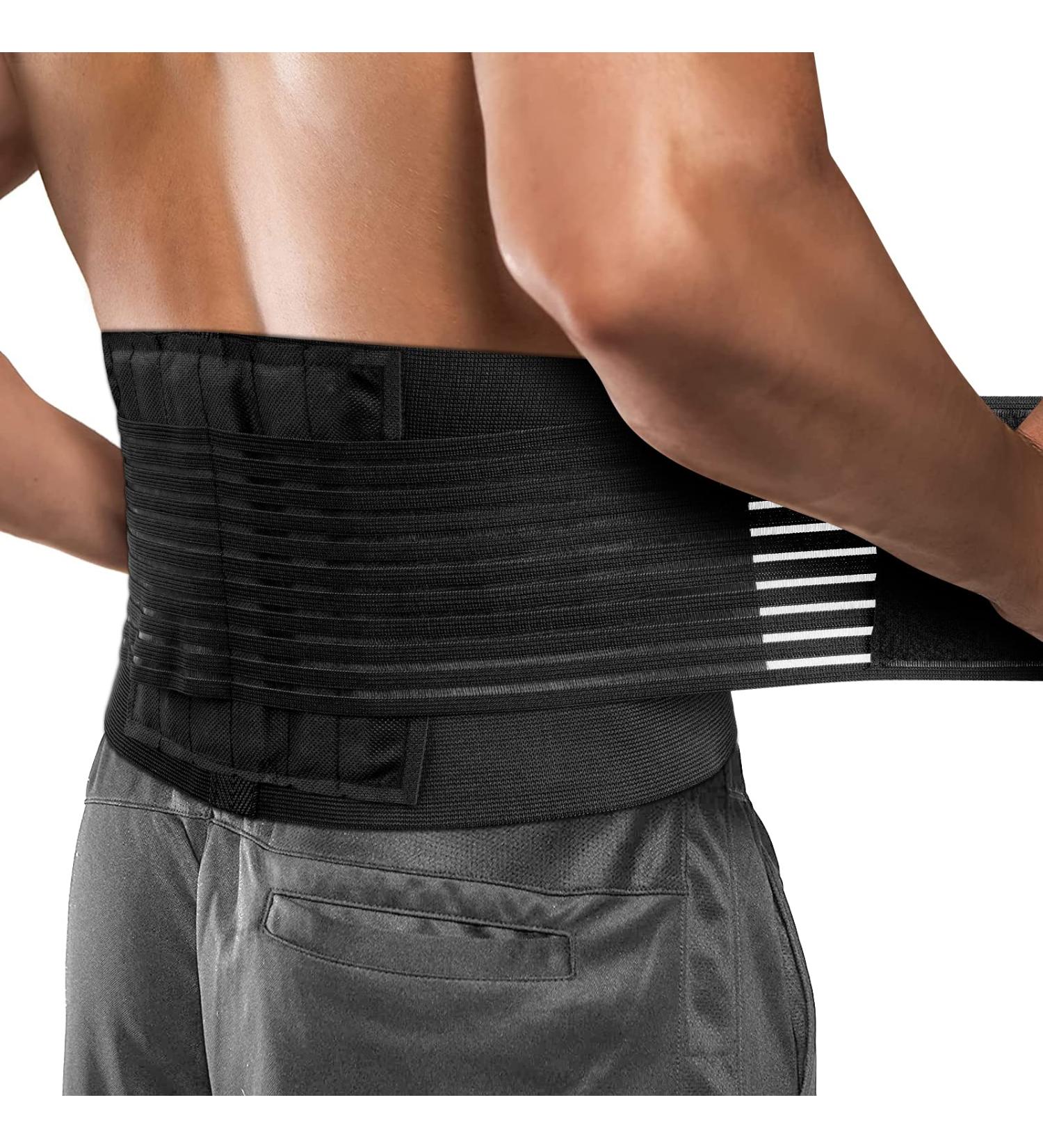 ACWOO Lower Back Support Brace - Adjustable Lumbar Brace for Pain Relief | 4 Support Stays | Double Pull Belt for Slipped Discs - Buy Online on GoSupps.com