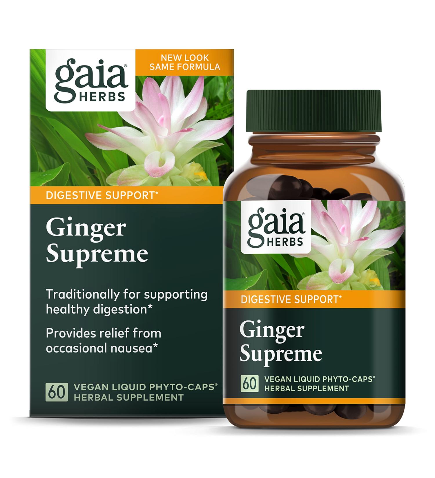 Gaia Herbs Ginger Supreme 60 Vegan Liquid Phyto-Caps - Buy Online on GoSupps.com