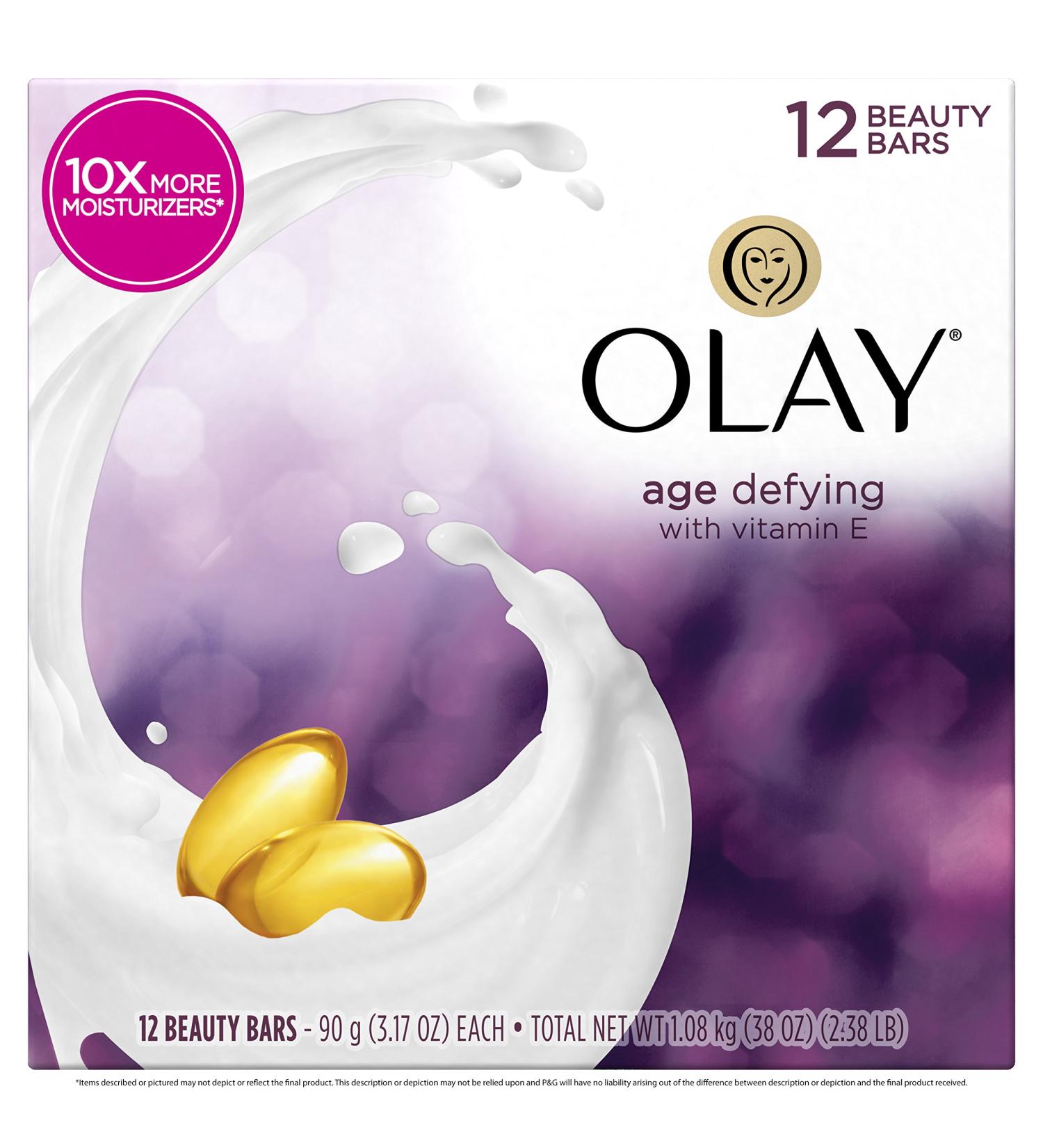Olay Age-Defying Beauty Bar | 12 Count, 38 Ounce | Moisture Outlast Formula - Buy Online on GoSupps.com