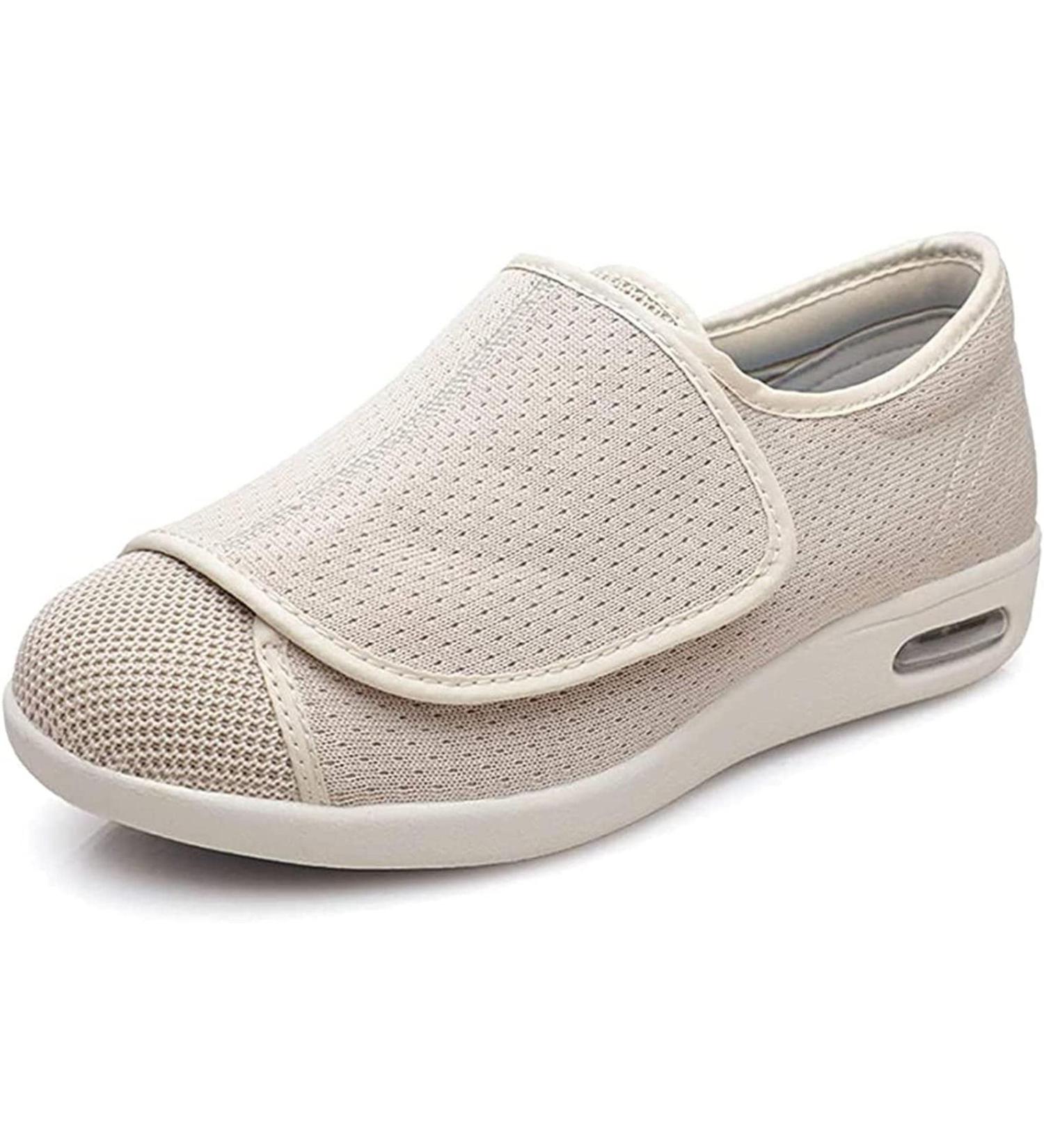 DITESABE Men's Adjustable Edema Diabetic Shoes - Extra Wide Width Orthopedic Sneakers for Swollen Feet - Beige - US 7/EU 41/JP 255 - Buy Online on GoSupps.com