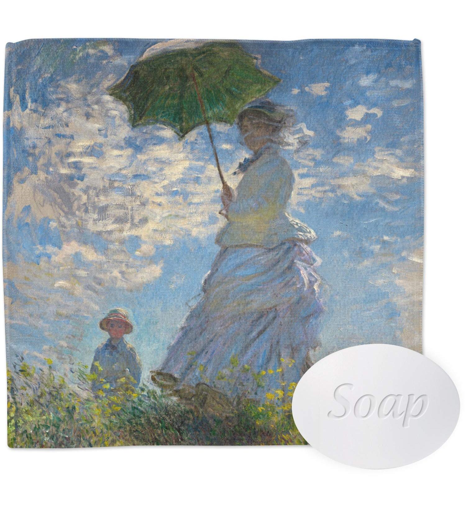 YouCustomizeIt Promenade Woman by Claude Monet Washcloth Square (12" x 12")