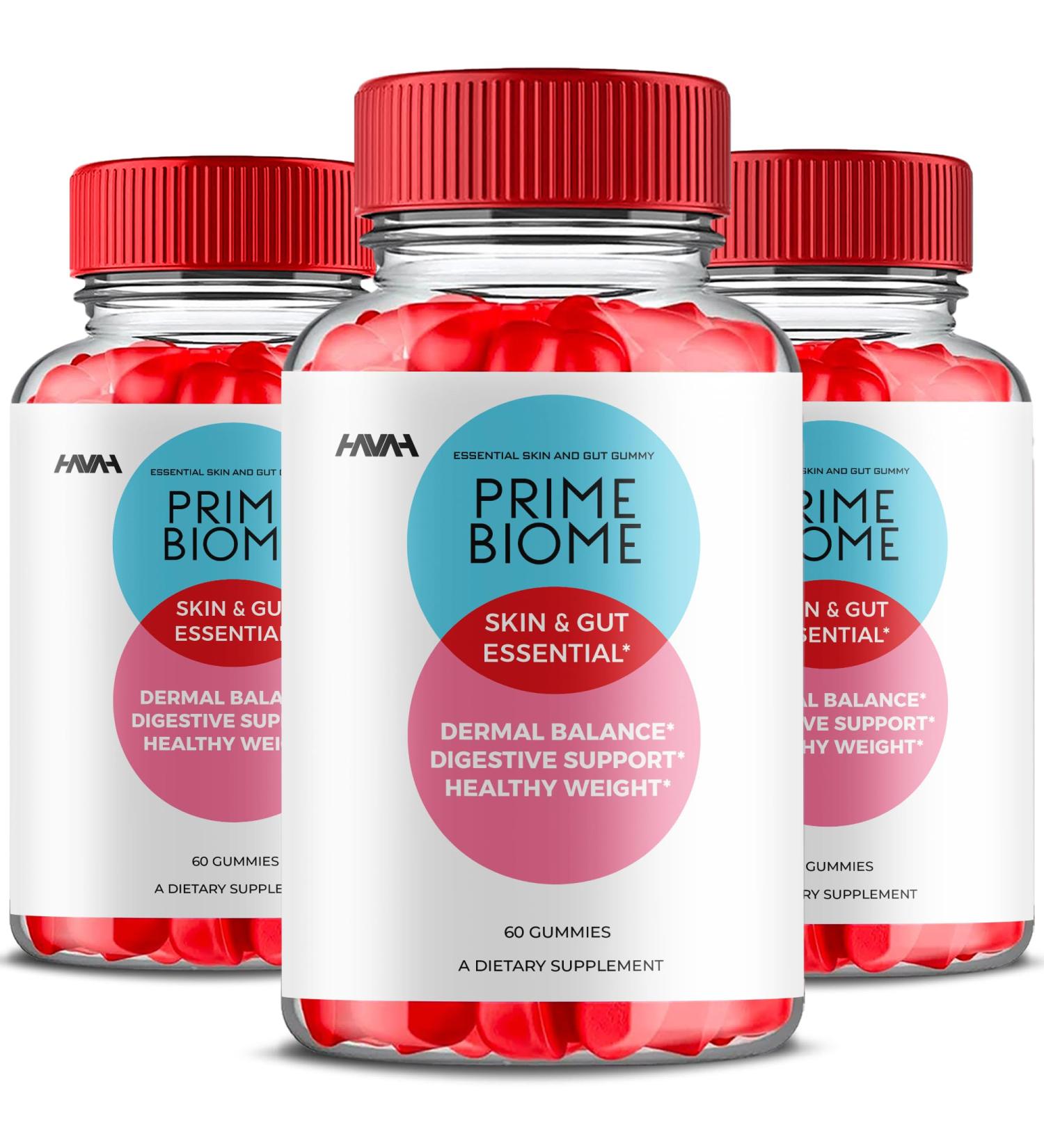 (3 Pack) Prime Biome Gummies PrimeBiome Skin & Gut Support Gummy Formula PrimeBiome Overall Health & Wellness Vitamin B12 B6 Folic Acid Support Supplement Prime Biome Advanced Formula (180 Gummies) - Buy Online on GoSupps.com