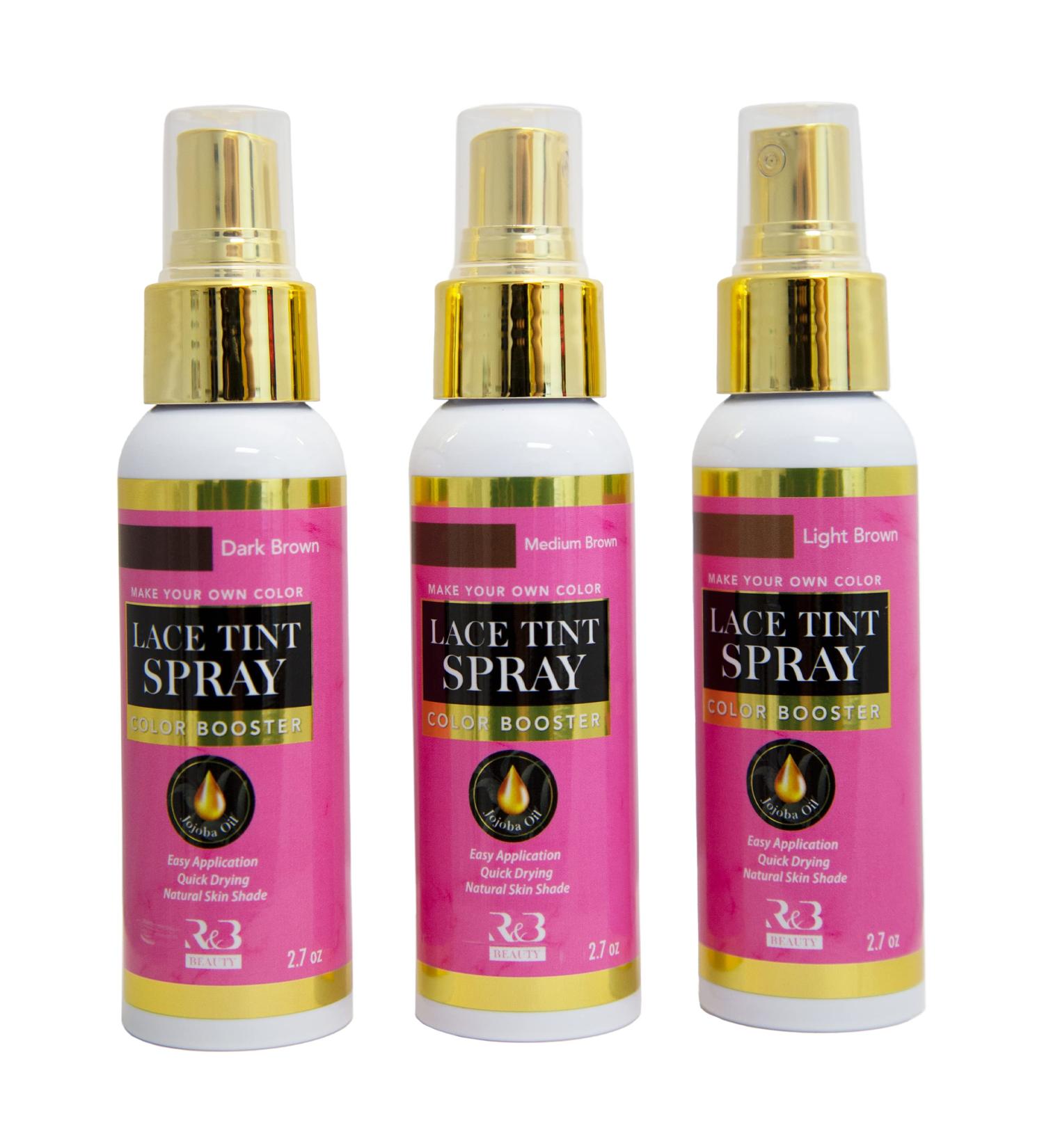 3 Pack R&B Collection Lace Tint Spray Dark Brown Medium Brown Light Brown - 2.7oz/80ml - Buy Online on GoSupps.com