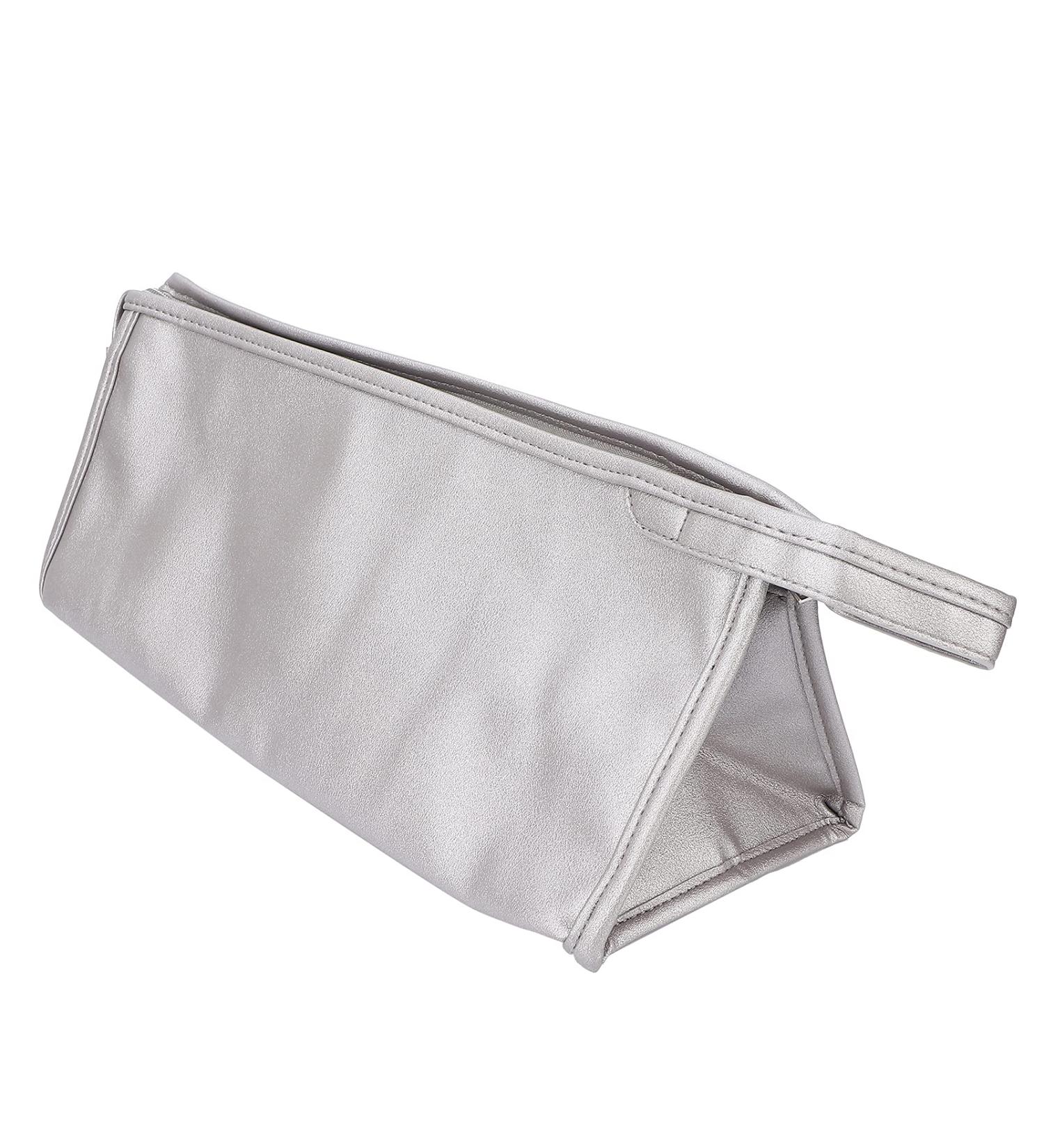 Hair Dryer Storage Bag | PU Leather Carry Bag with Hanging Hook - Silver | International Shipping Available - Buy Online on GoSupps.com