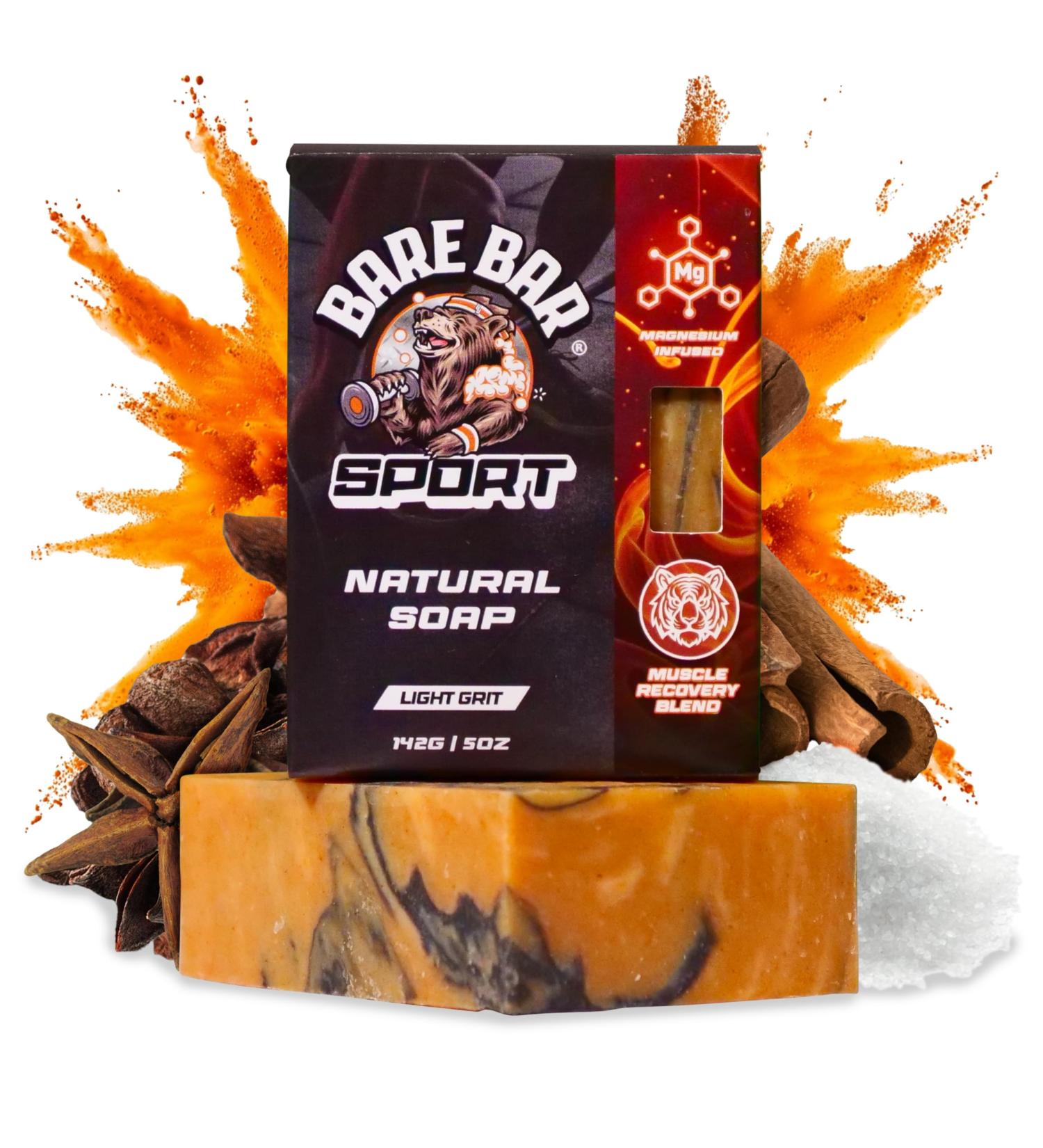 Savon de r cup ration musculaire Bare Bar Sport naturel pour homme sels d'epsom infus s de magn sium barre de sport gel douche naturel alternative au gel douche naturel le boost ultime de - Buy Online on GoSupps.com