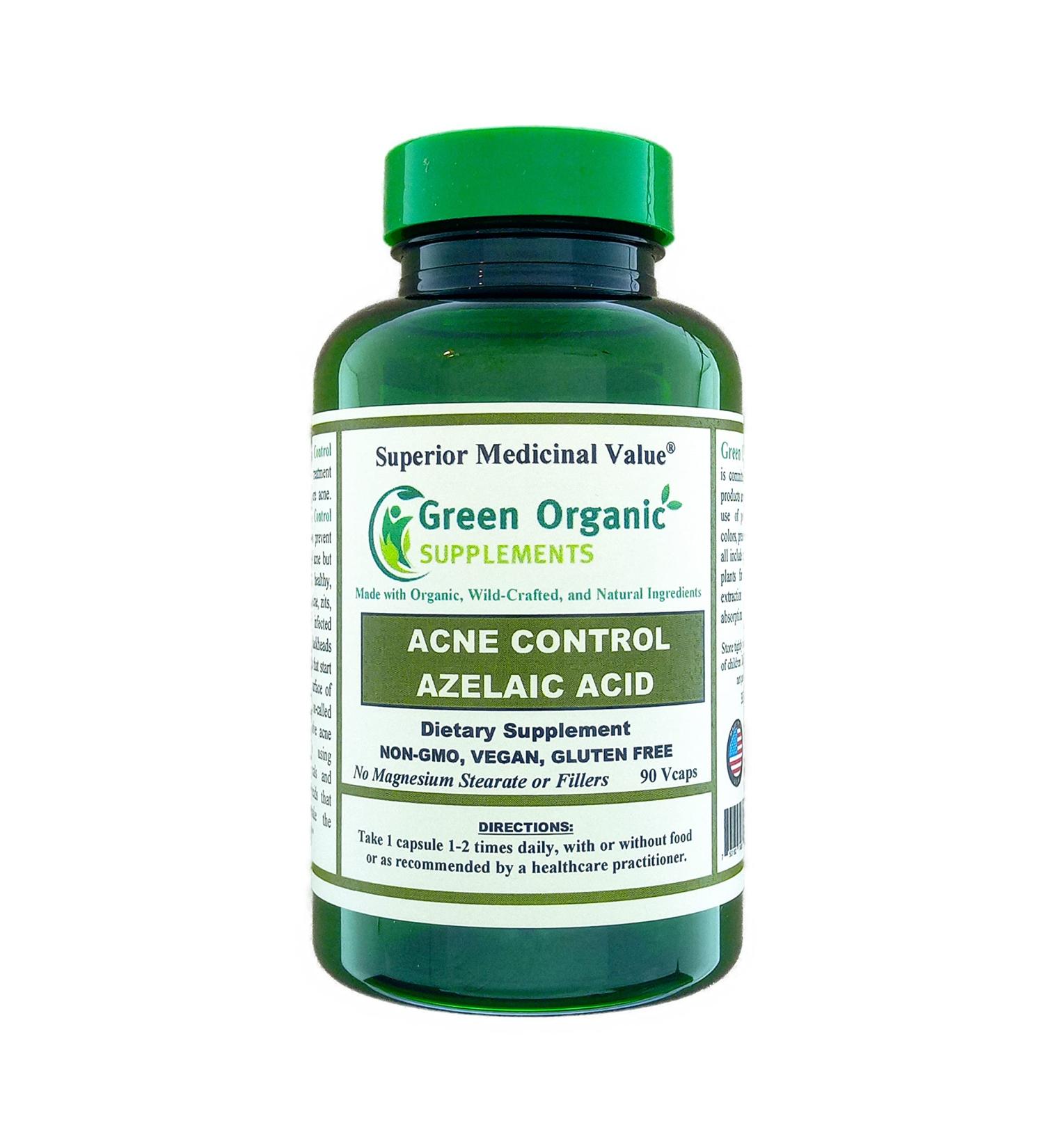 Acne Azelaic Acid 90 VCaps High Absorbable Non-GMO Gluten-Free Green Organic Supplements (Single)