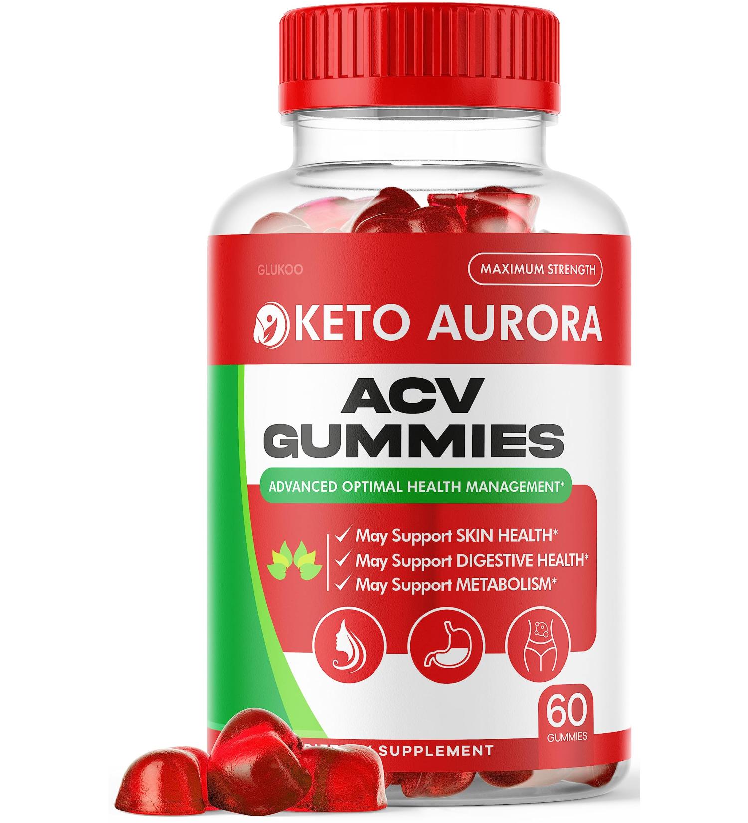 Glukoo Keto Aurora ACV Gummies for Weight Loss - 30 Day Supply | Shark Tank Approved - Buy Online on GoSupps.com