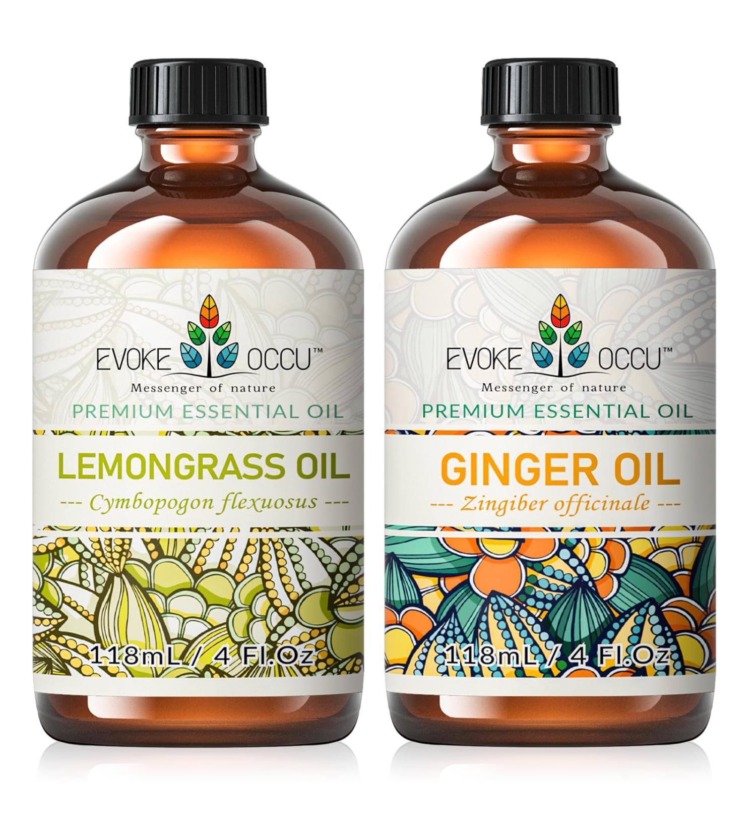 EVOKE OCCU Lemongrass Essential Oil and Ginger Essential Oil - 4 Fl Oz - Buy Online on GoSupps.com