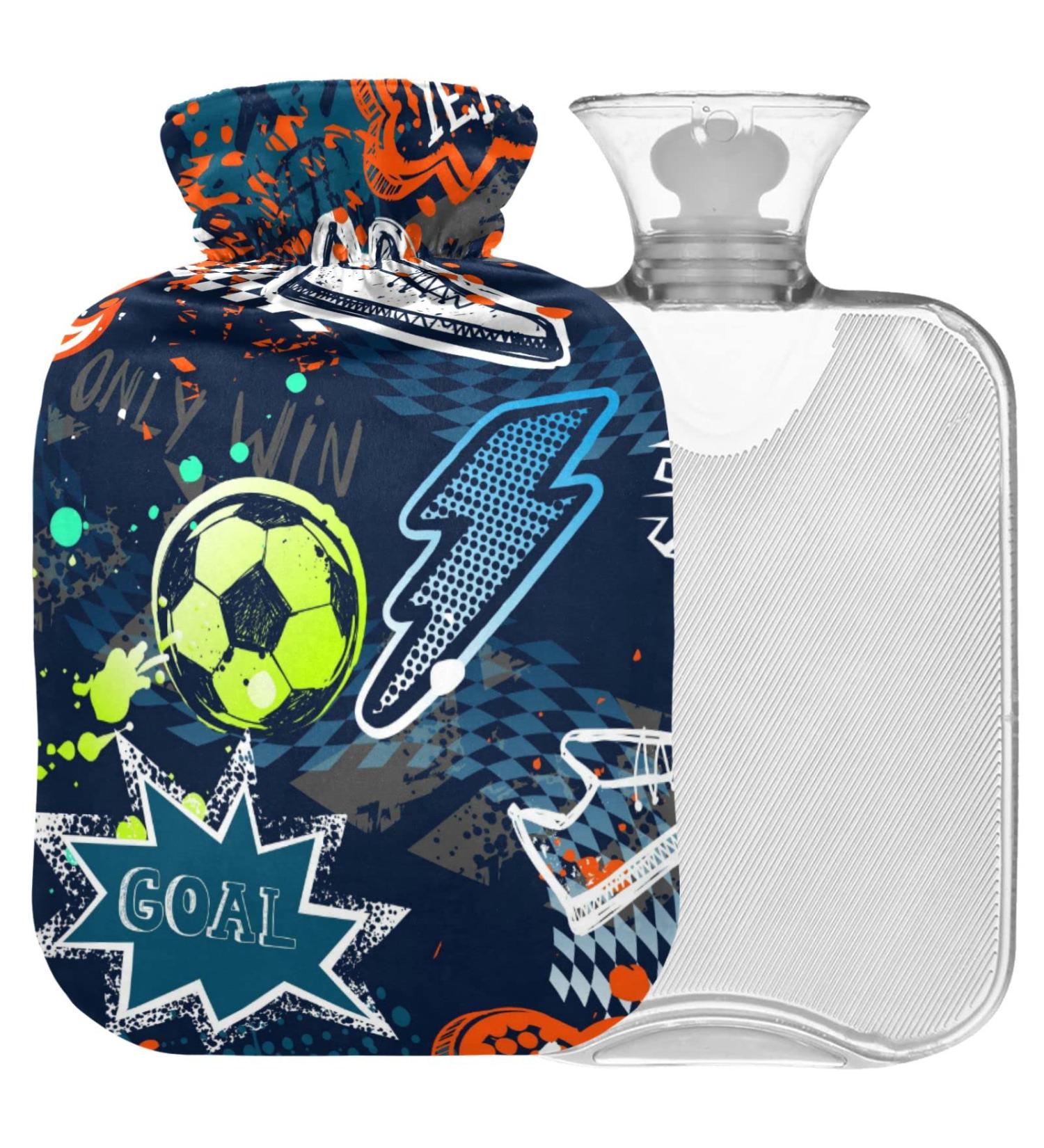 Large Hot Water Bottle for Bed - Naanle Cartoon Sport Foition | Hand & Feet Warmer | Pain Relief & Cold Therapy - 2L - Buy Online on GoSupps.com