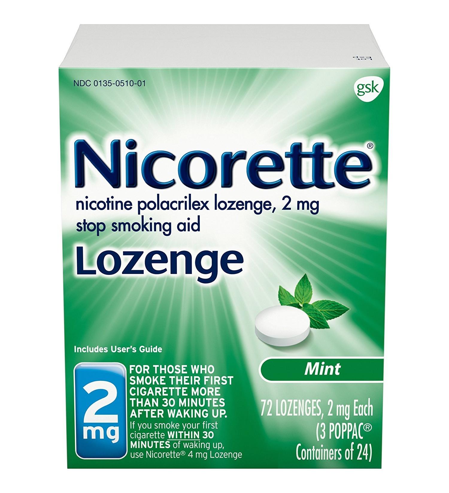 Nicorette Mint Lozenges 2mg - 72 ct | Stop Smoking Aid - Buy Online on GoSupps.com