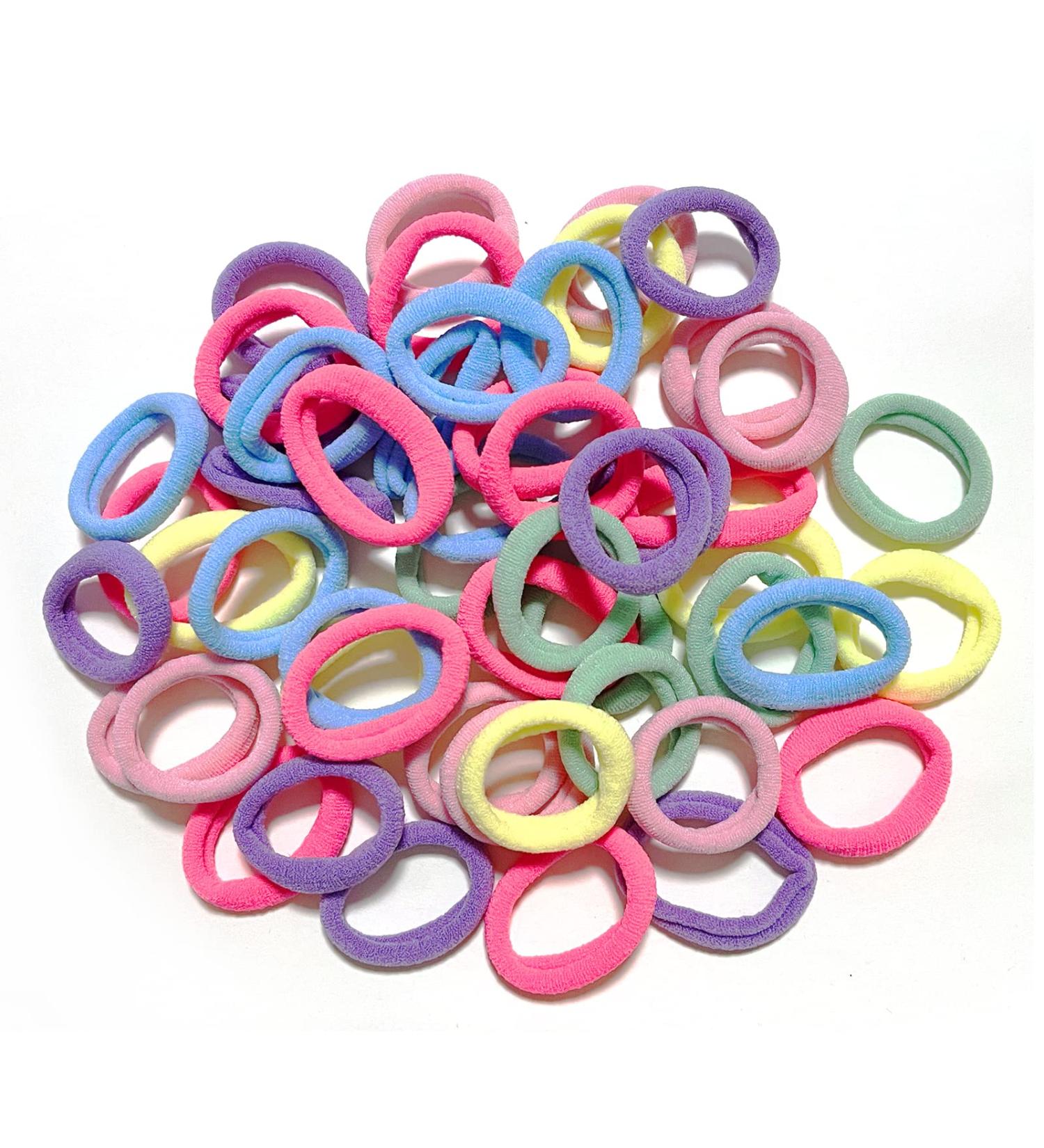50-Piece Candy Color Seamless Elastics Hair Ties for Girls - Ponytail Holders & Hair Accessories - Multicolor Mix - Buy Online on GoSupps.com