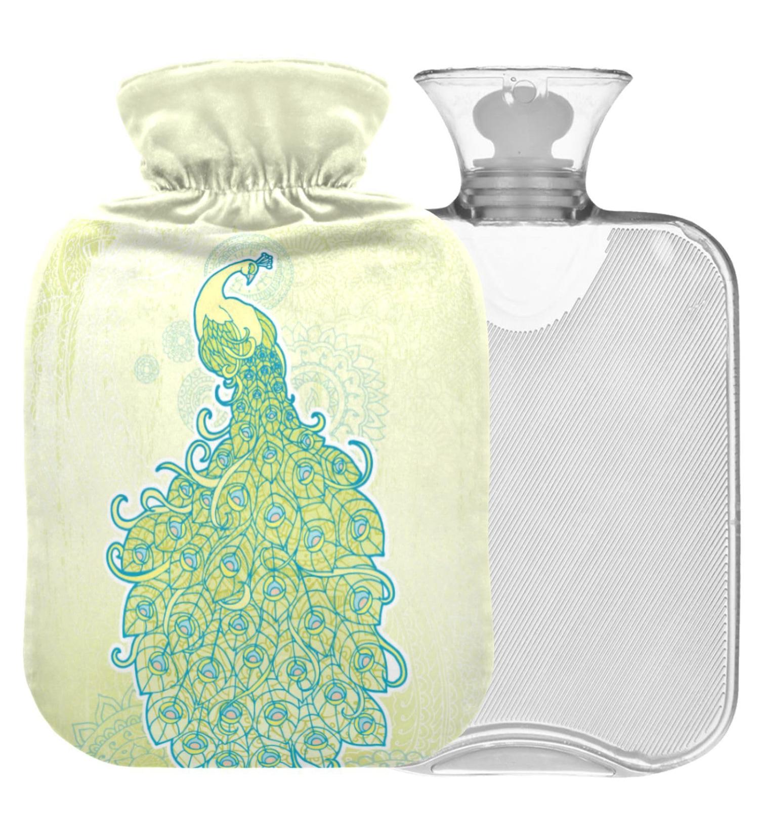 NAANLE PEACOCK 2L Heat Bottle - Large Transparent Warm Water Bottle for Pain Relief & Hot/Cold Therapy - Ideal for Bed Hands & Feet - Buy Online on GoSupps.com