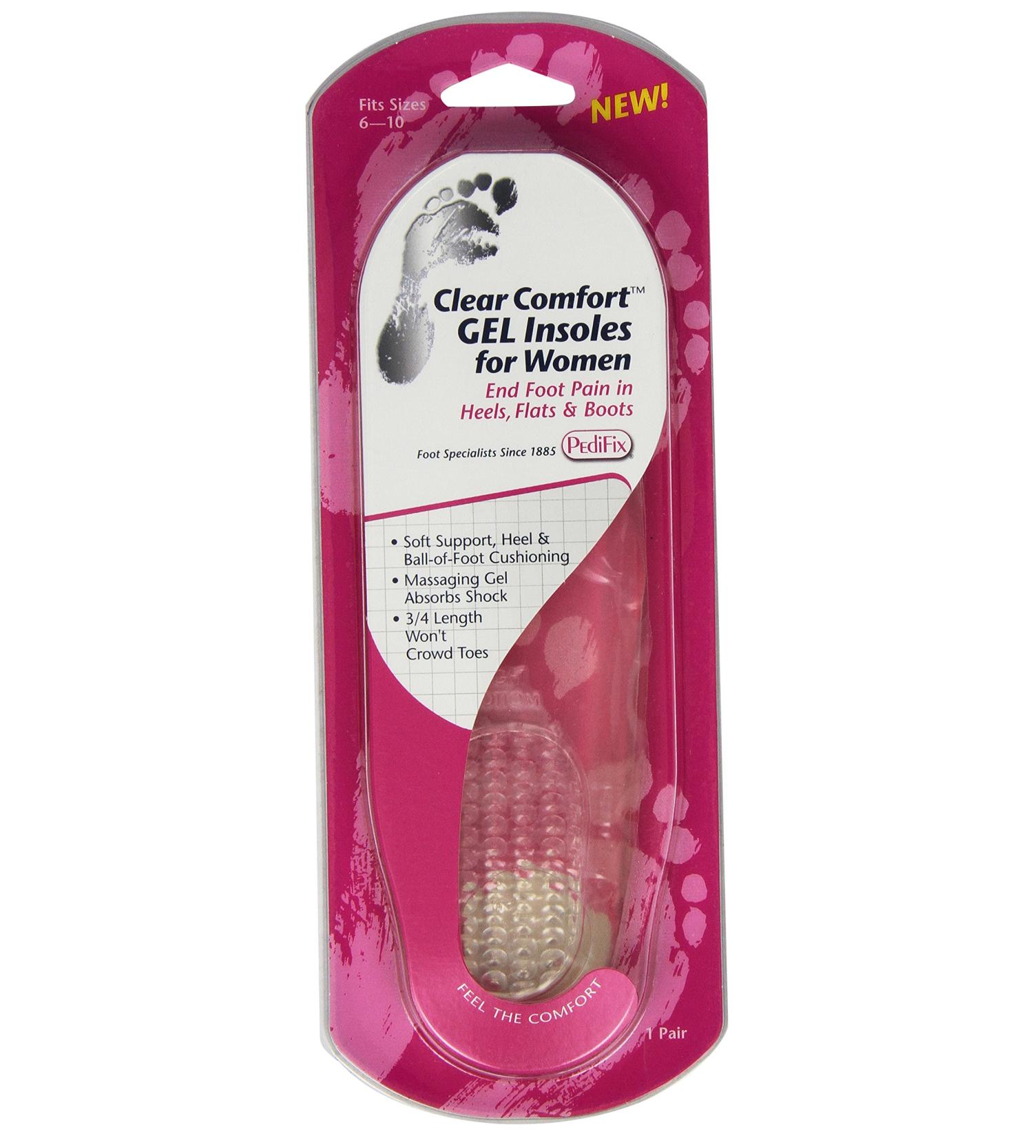 Pedifix Visco-gel Clear Comfort Insoles for Women - Ultimate Foot Pain Relief - Buy Online on GoSupps.com