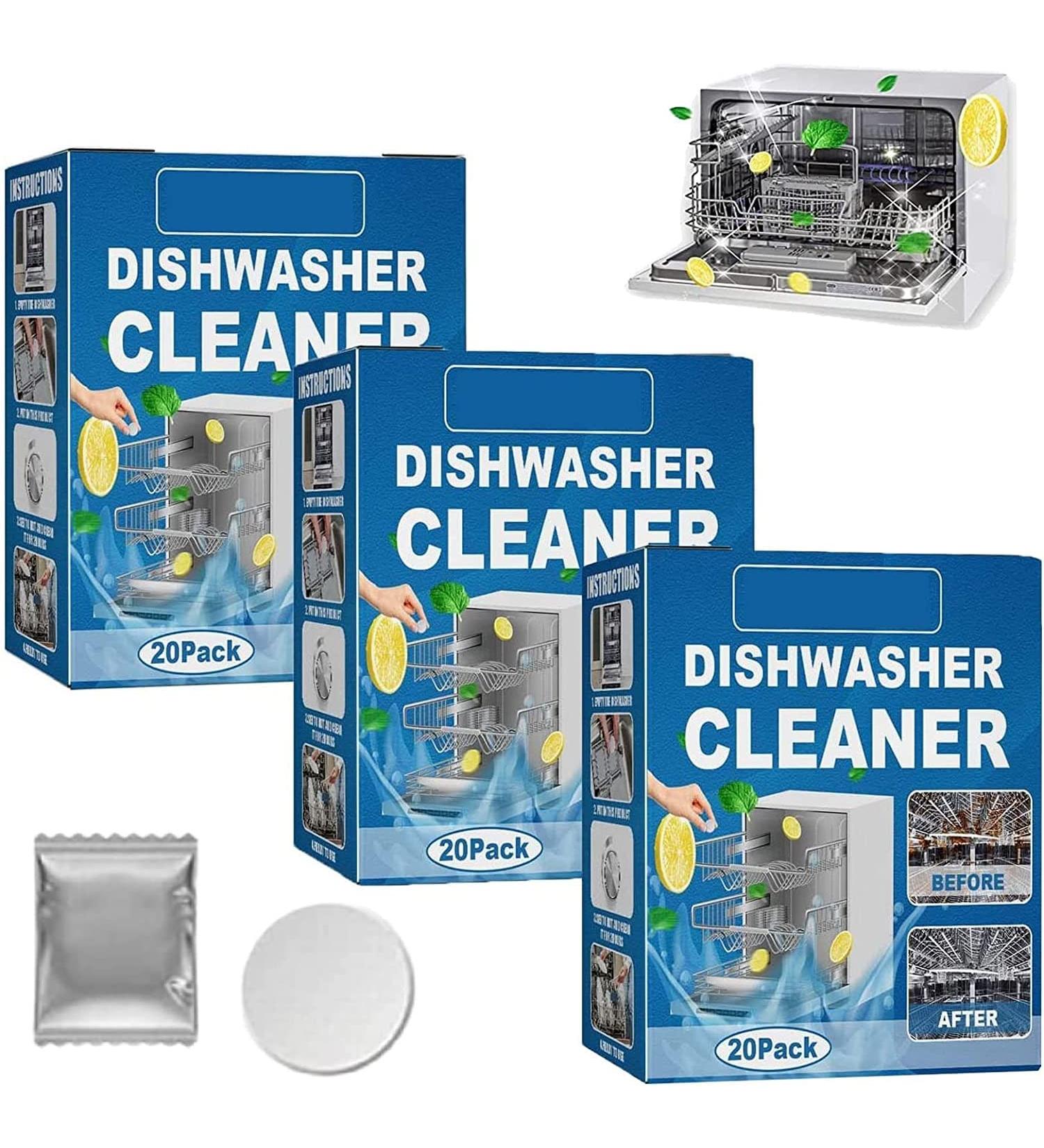 Fuugu Dishwasher Tablets Fuugu Dishwasher Cleaning Tablets Removes Limescale Build Up Dishwasher Cleaning Special Care Sheet Fuugu Dishwasher Cleaner for Kitchen Tableware Care (3pcs) - Buy Online on GoSupps.com