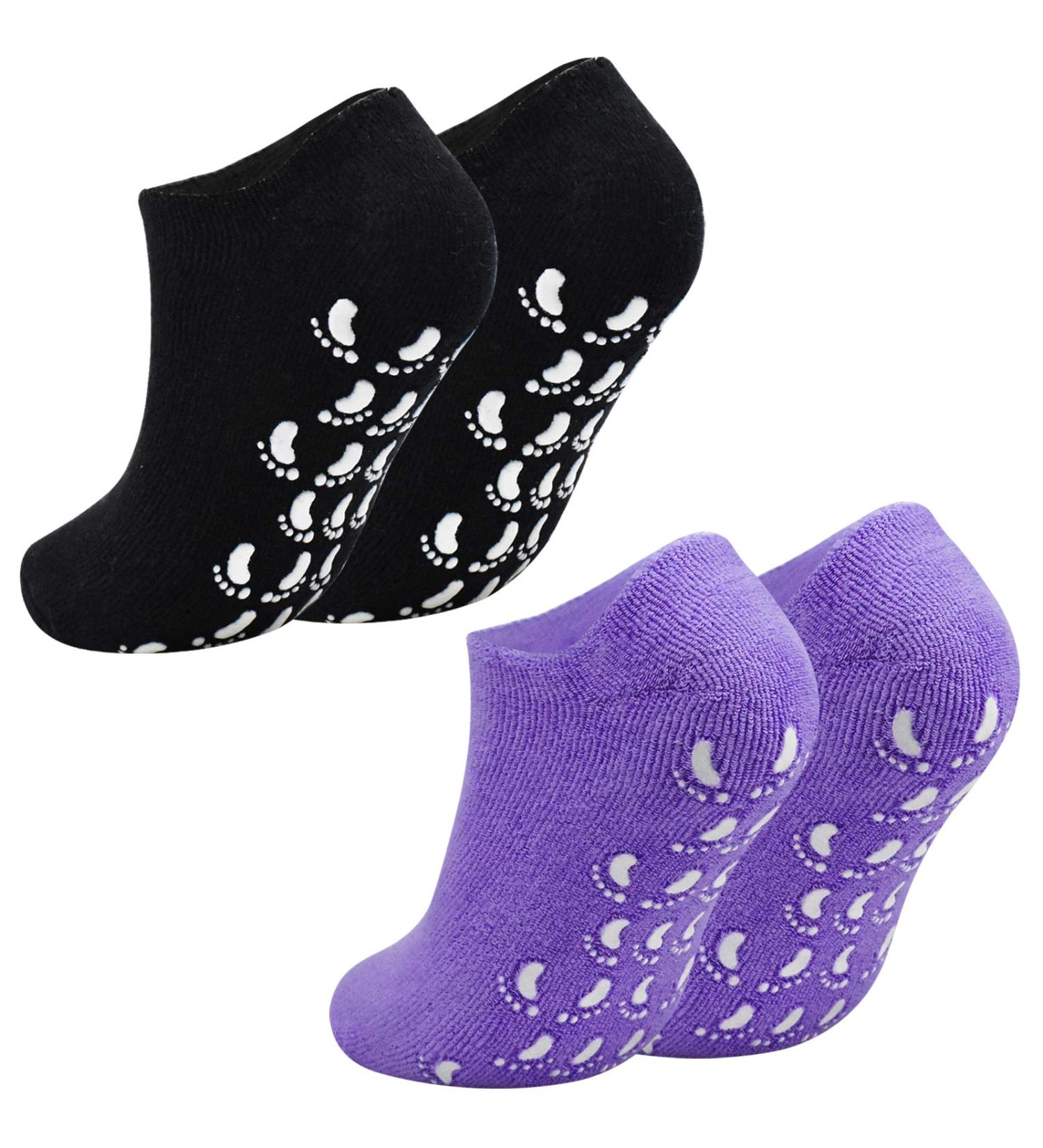 Jinlaili Moisturizing Gel Socks - 2 Pairs Infused with Vitamins & Oils for Soft Hydrated Skin - Spa Quality Repair for Dry Feet - Buy Online on GoSupps.com