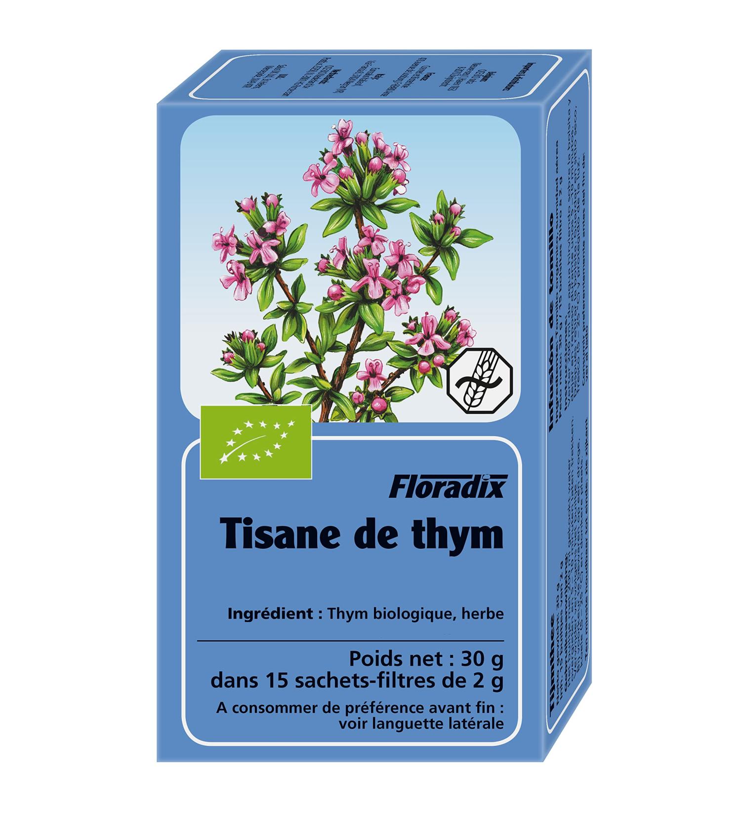 Salus Floradix Thyme AB Herbal Tea - Organic Herbal Tea - Digestion - Immunity - Airway Defense - 15 Sachets