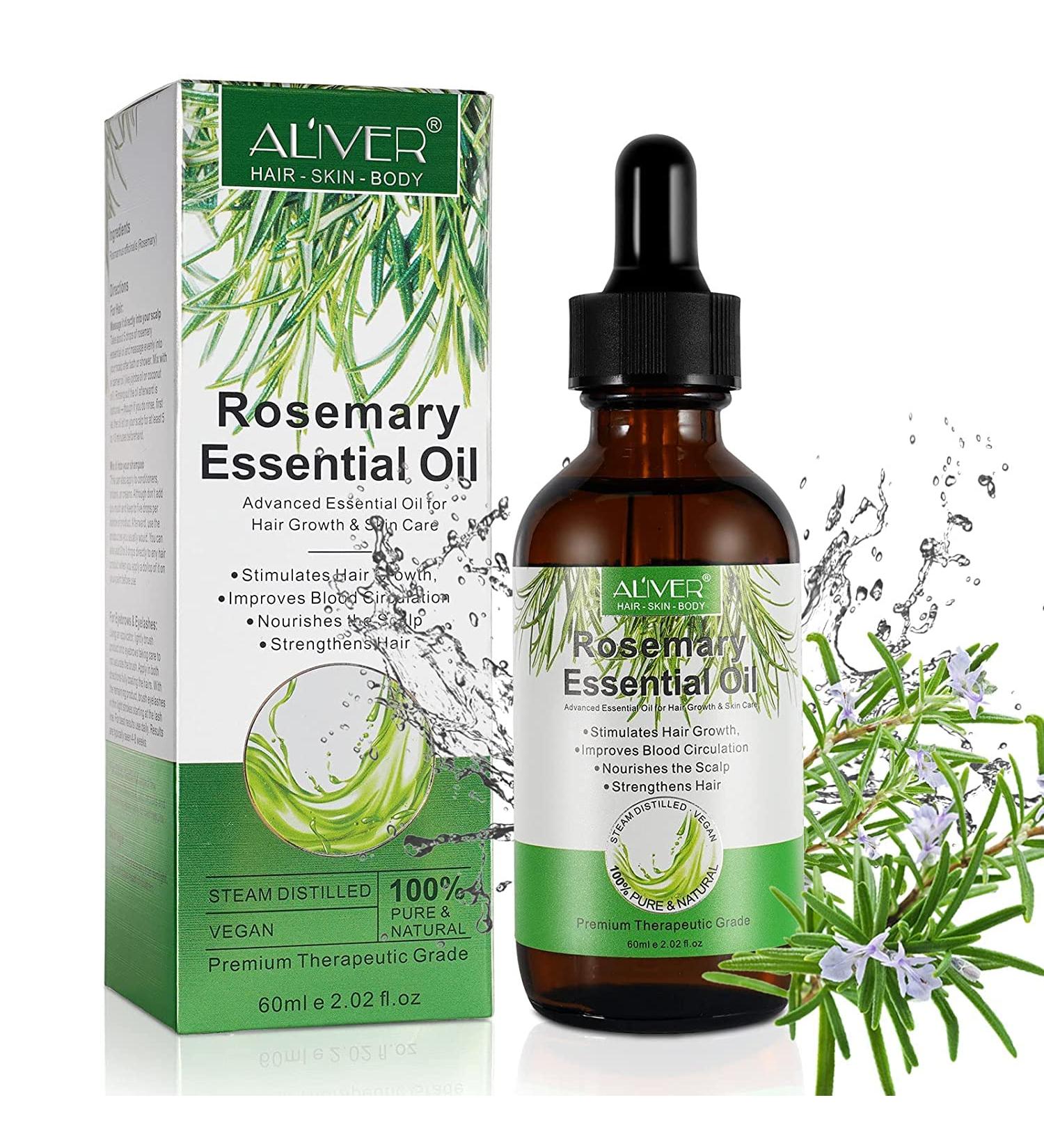 100% Pure Organic Rosemary Essential Oil for Hair Growth, Eyebrow and Eyelash Nourishment - 60ML - Buy Online on GoSupps.com