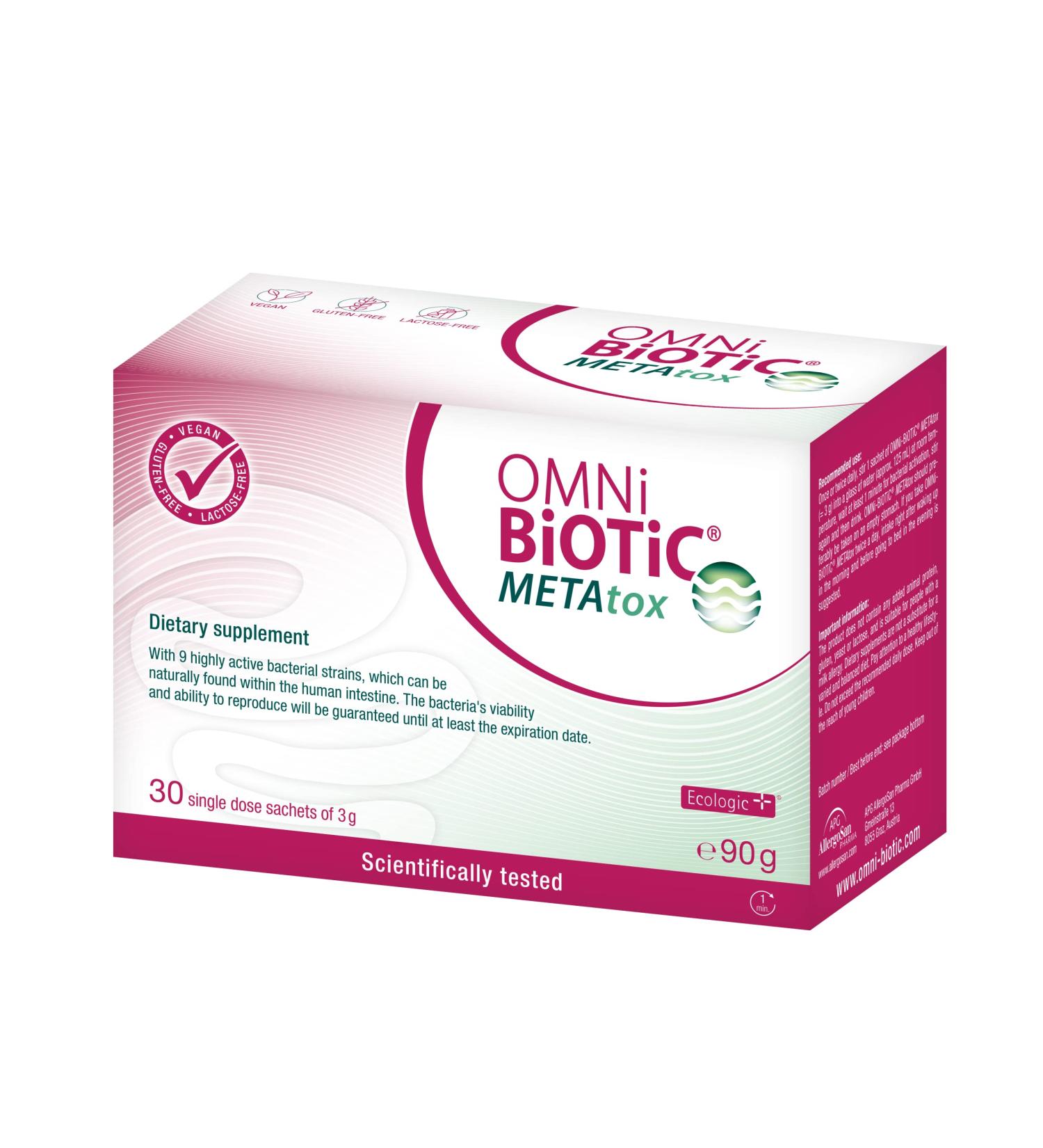 OMNi BiOTiC METAtox - 30 Sachets | 9 Bacterial Strains | 15 Billion Bacteria | Vegan Powder for Daily Intestinal Flora Support - Buy Online on GoSupps.com