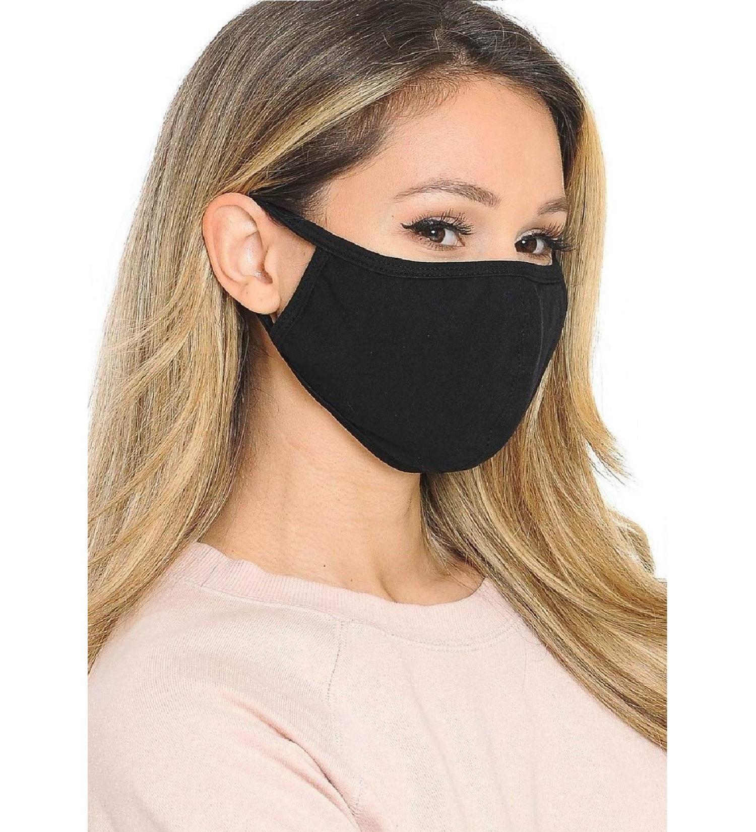 Komonee Black Cotton Reusable Face Mask for Men and Women - Dustproof Outdoor Indoor Cycling Ski Protection - Buy Online on GoSupps.com