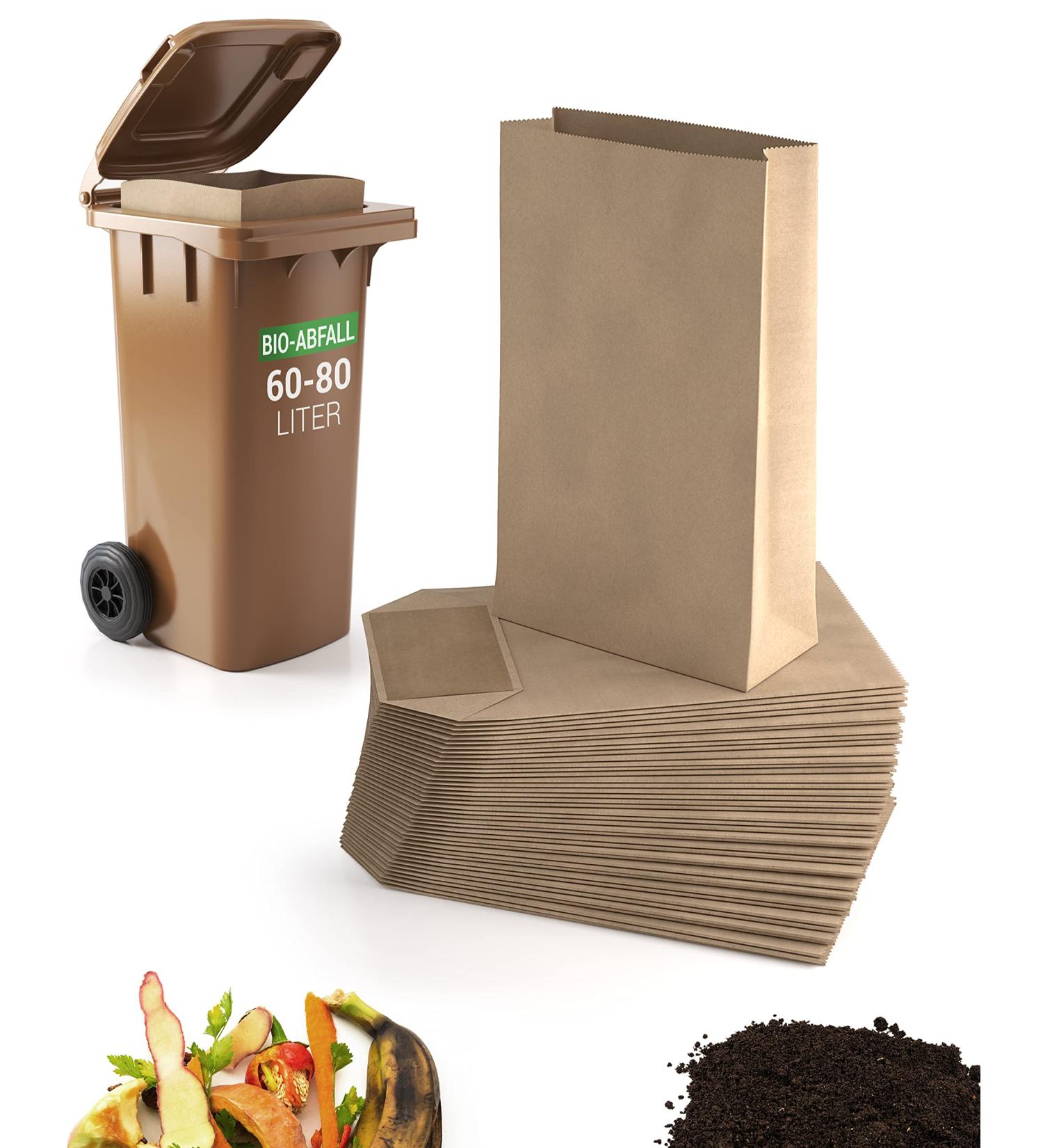 BioGl ck Organic Waste Bags - 60L & 80L - 25 Pack | Extra Wet & Tear-Resistant Biotonne Bags - Eco-Friendly & International Shipping - Buy Online on GoSupps.com