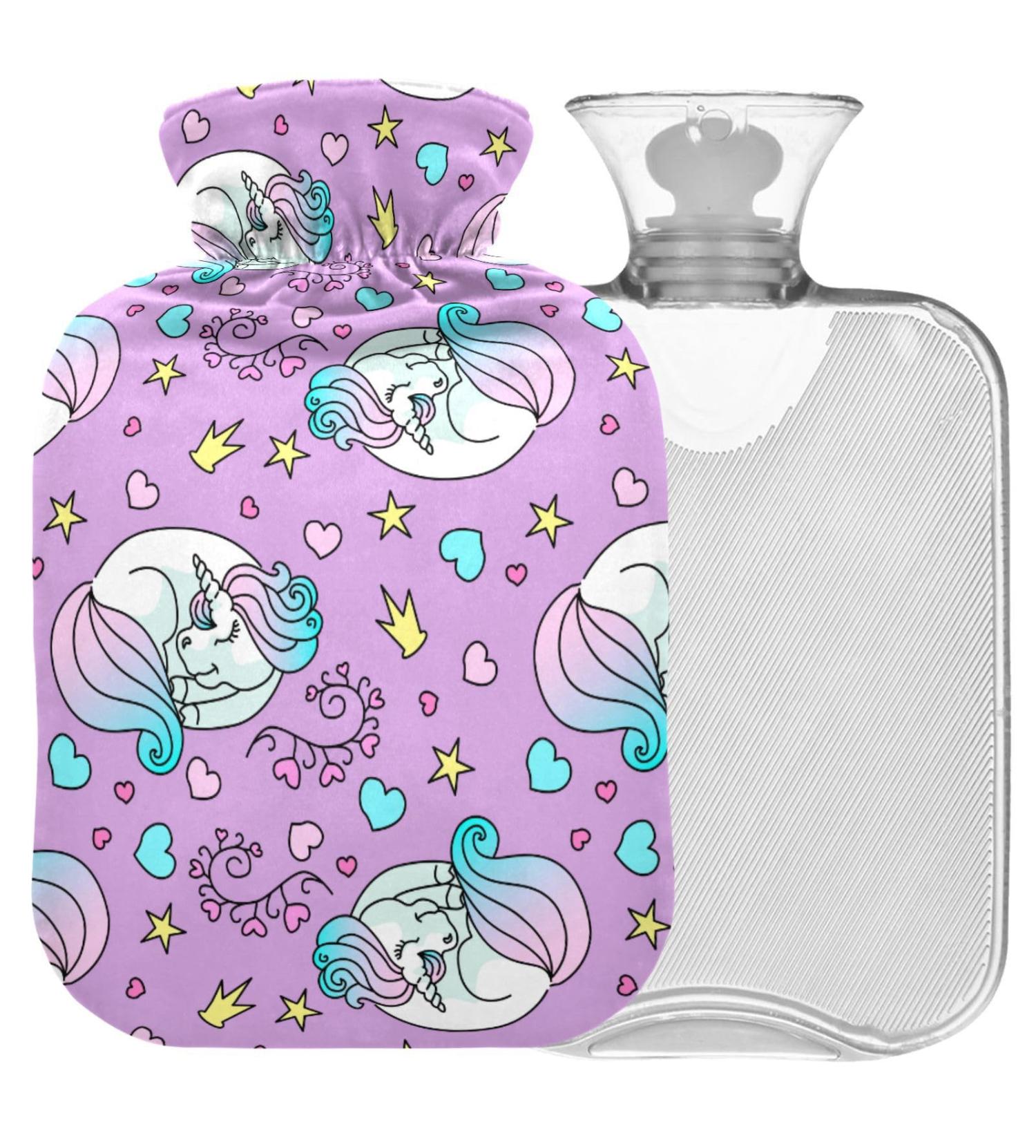 Naanle Cartoon Unicorn Hot Water Bottle - 2L Large Pain Relief & Therapy Bag for Bed Hands & Feet - Ideal Hot & Cold Compress - Buy Online on GoSupps.com