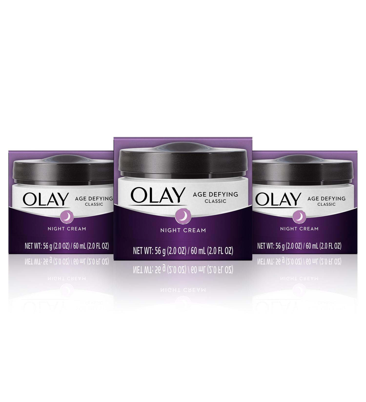 Buy Olay Age Defying Night Cream - Vitamin E Moisturizer Pack of 3 for Youthful Skin - International Shipping Available - Buy Online on GoSupps.com