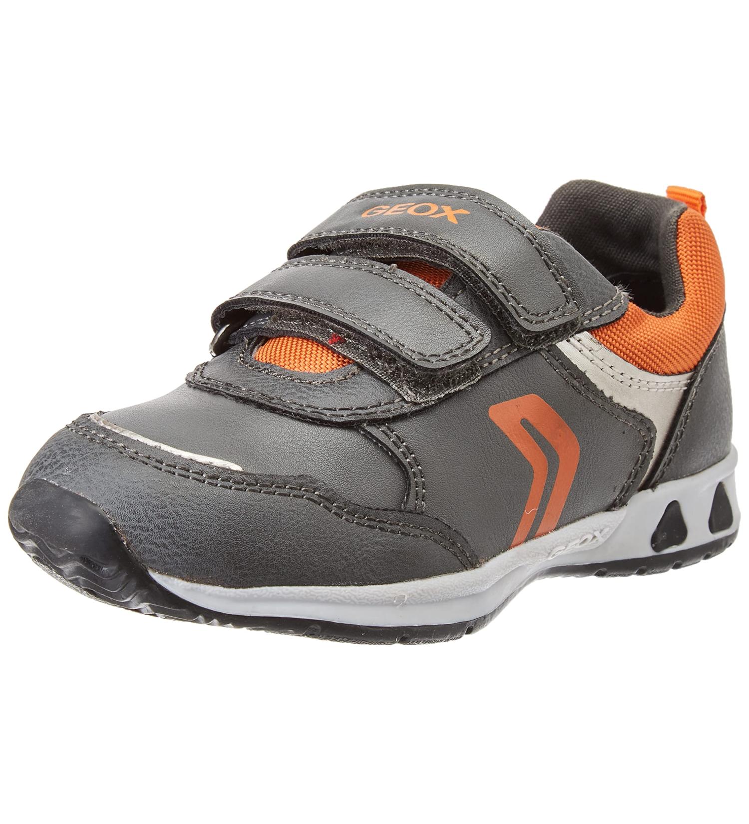 Geox Baby Boy's B Pavlis Sneakers - 6 UK Child - Dark Grey/Dark Orange - Buy Online on GoSupps.com