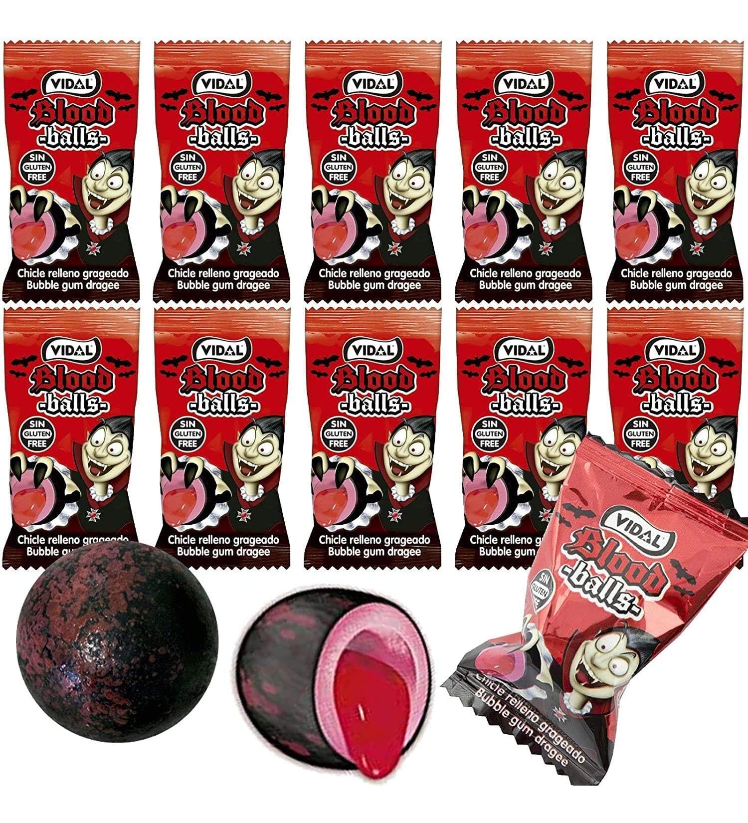 8 x Blood Balls - Scary Creepy Chewing Gum with Liquid Red Core for Halloween Horror Parties & Kids Birthdays - Buy Online on GoSupps.com