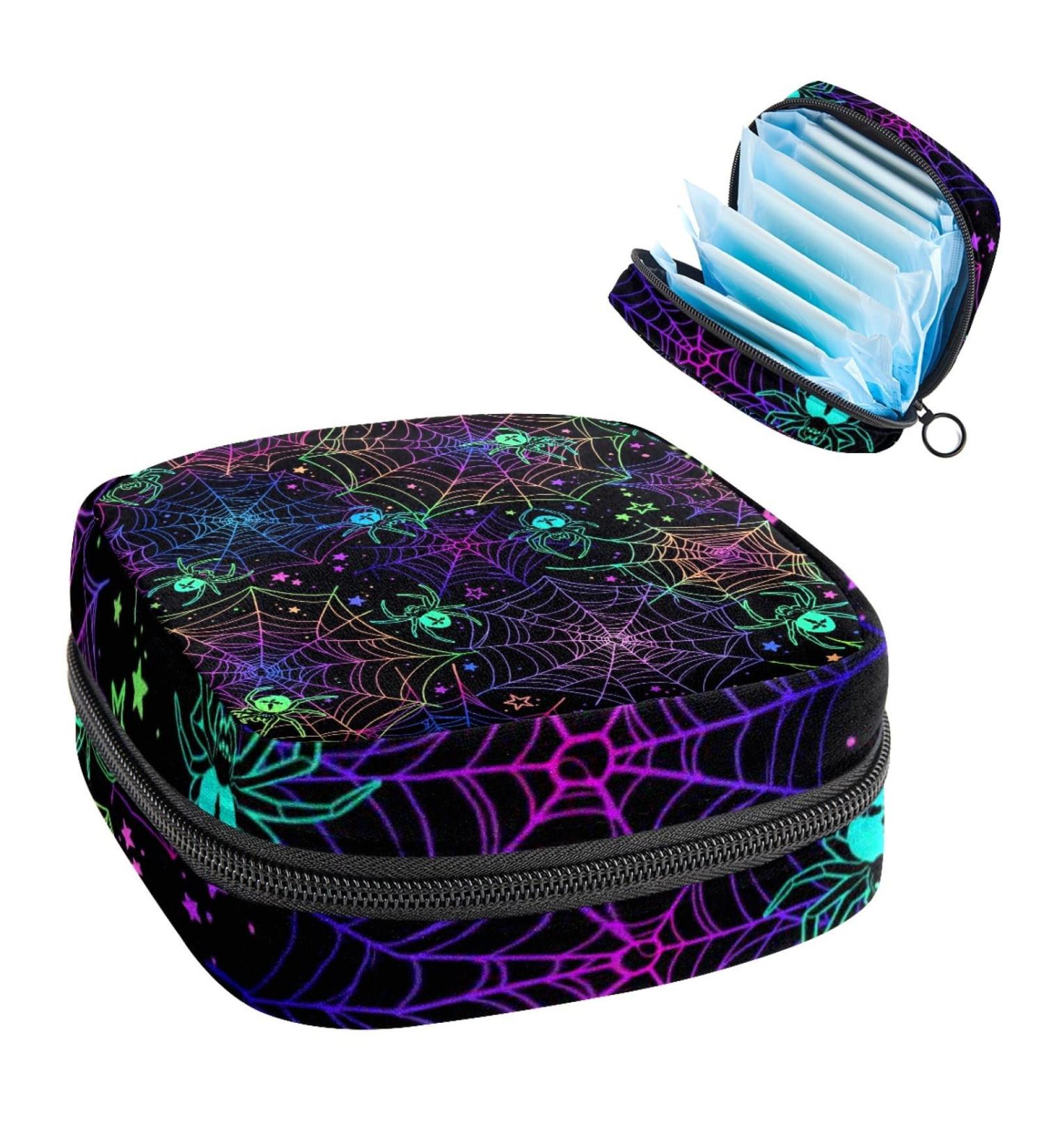 Sanitary Napkin Storage Bag | Halloween Pattern Period Pouch for Women & Teen Girls | Menstrual Cup & Nursing Pad Holder (Multicolor) - Buy Online on GoSupps.com