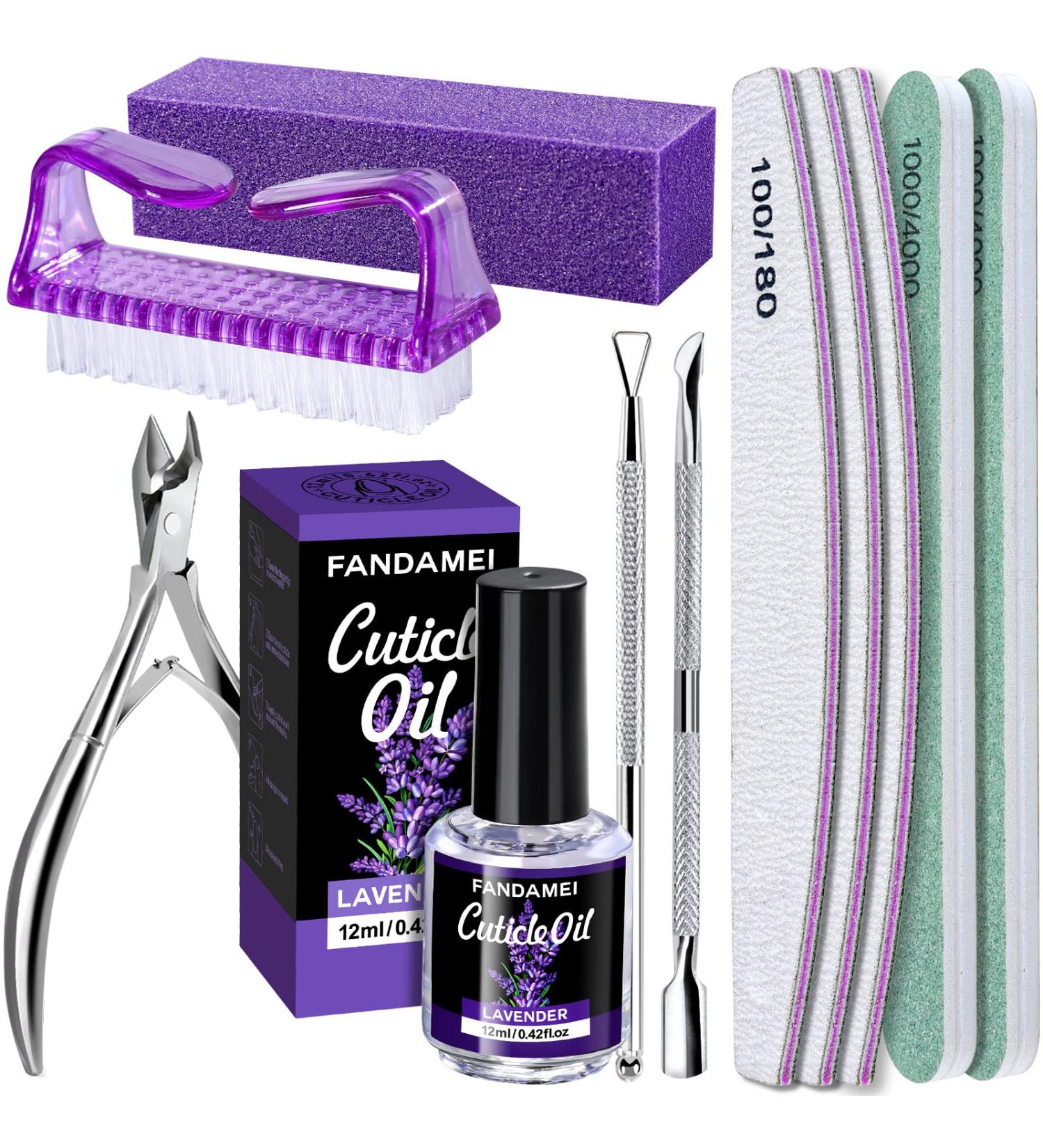 Nail Files Set - Fandamei 100/180 Polishing Buffers & Shavers Nail Care Tools Lavender Manicure & Pedicure Kit for Perfect Nails - Buy Online on GoSupps.com