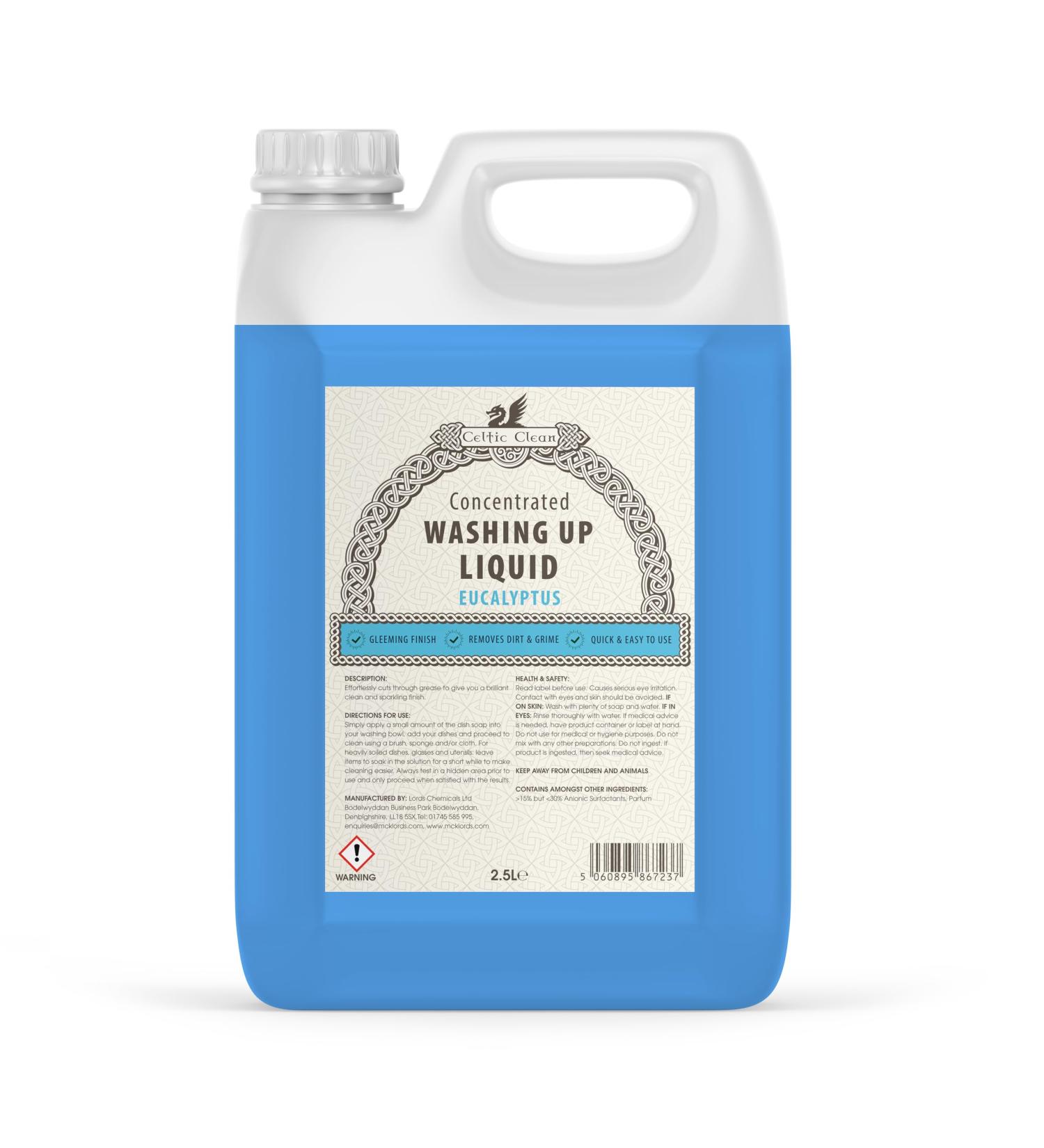 Celtic Clean - Washing Up Liquid - Eucalyptus - 2.5 Litre - Buy Online on GoSupps.com
