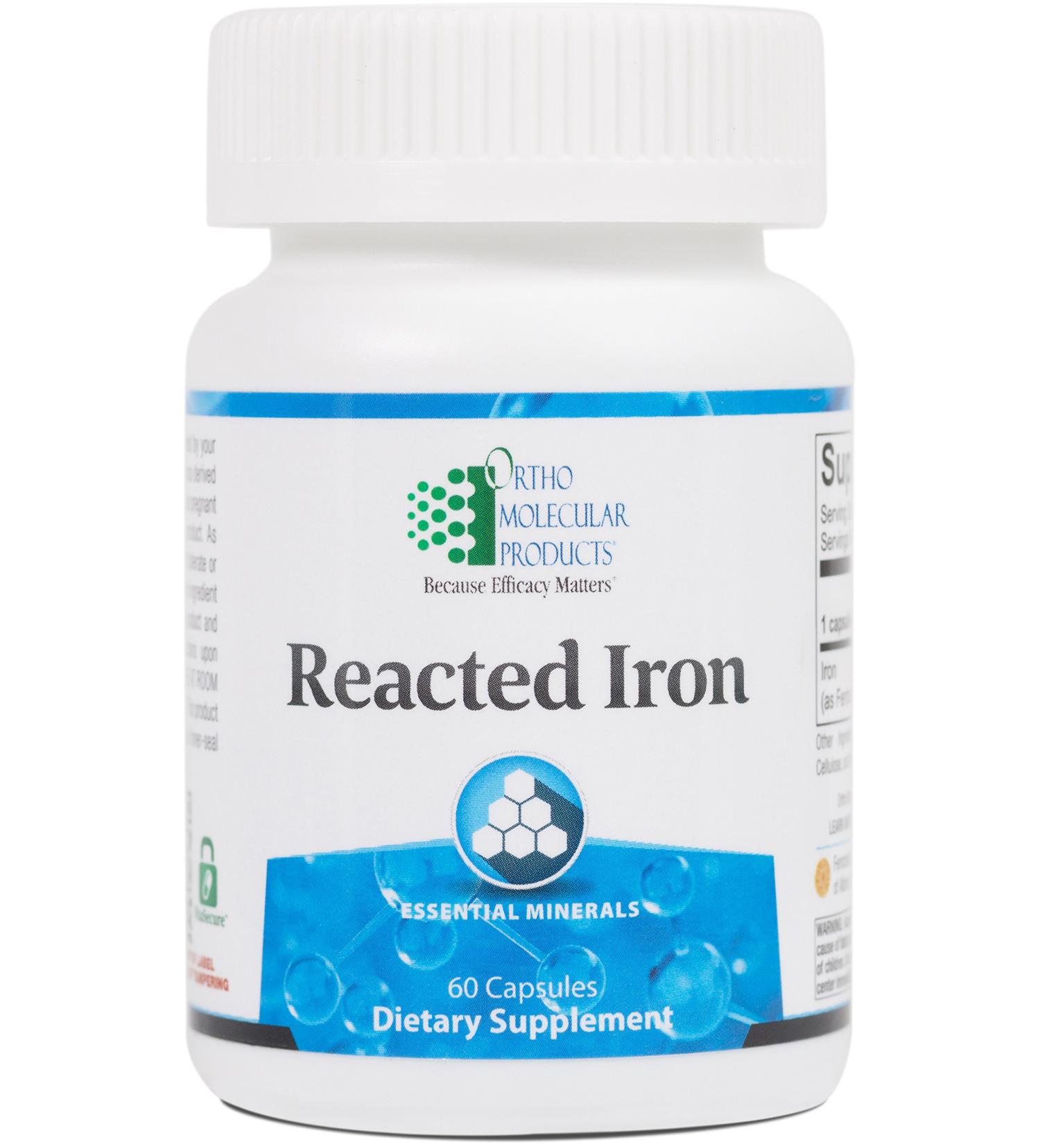Ortho Molecular Reacted Iron - 60 Capsules | Essential Iron Supplement - Buy Online on GoSupps.com