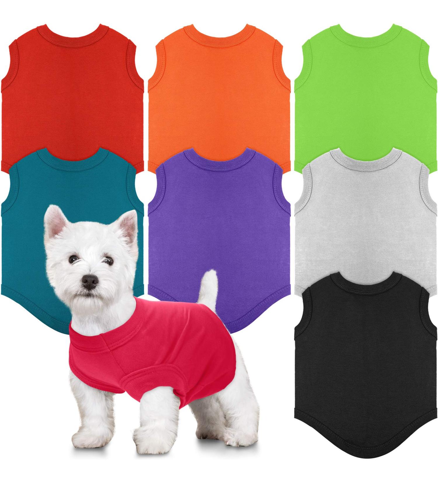 8-Piece Breathable Dog T-Shirt Set for Dogs and Cats - Summer Puppy Clothes Outfit (L) - Buy Online on GoSupps.com
