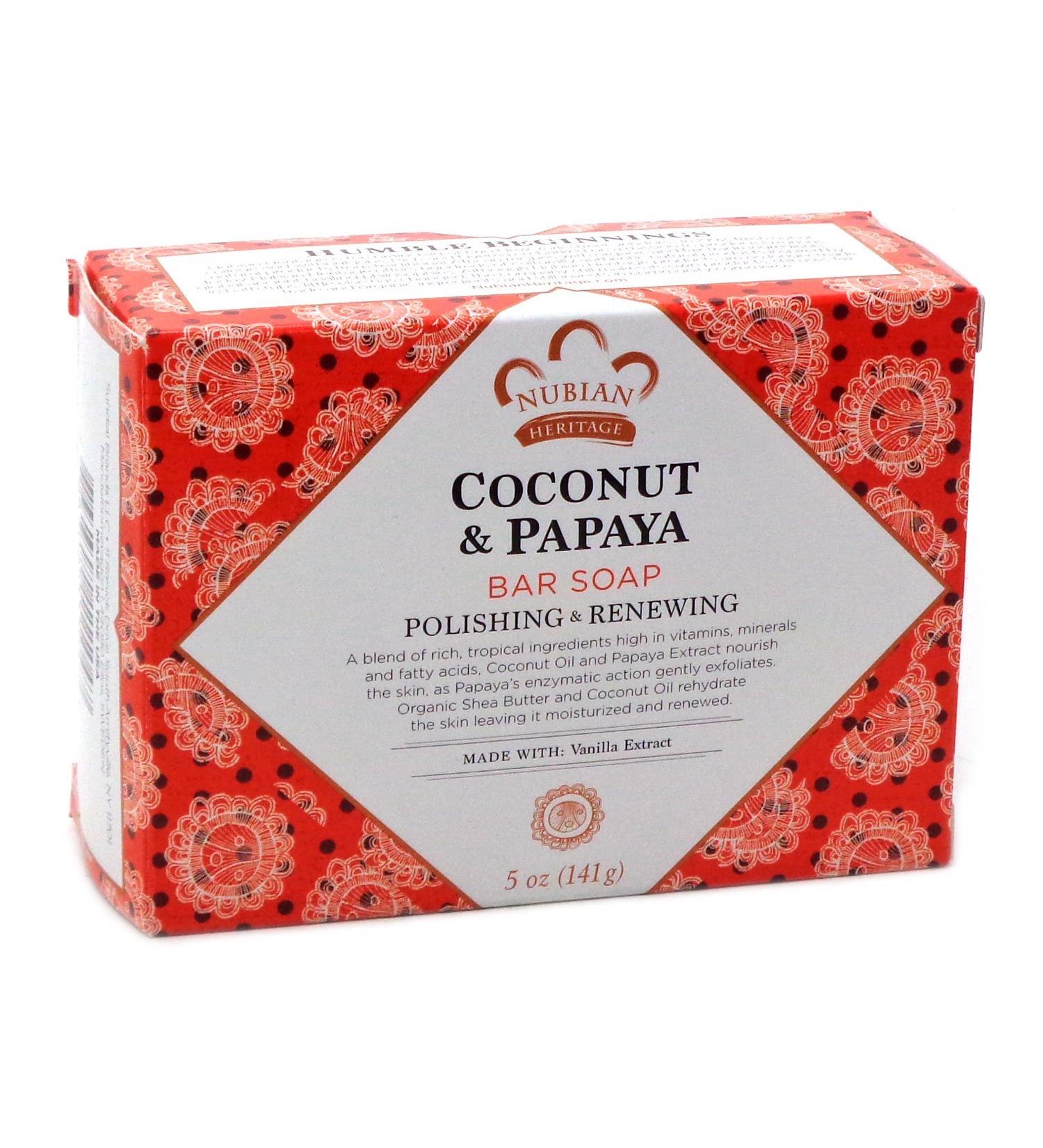 Nubian Heritage Bar Soap Coconut And Papaya 5 oz - Multi-Pack (3 bars)