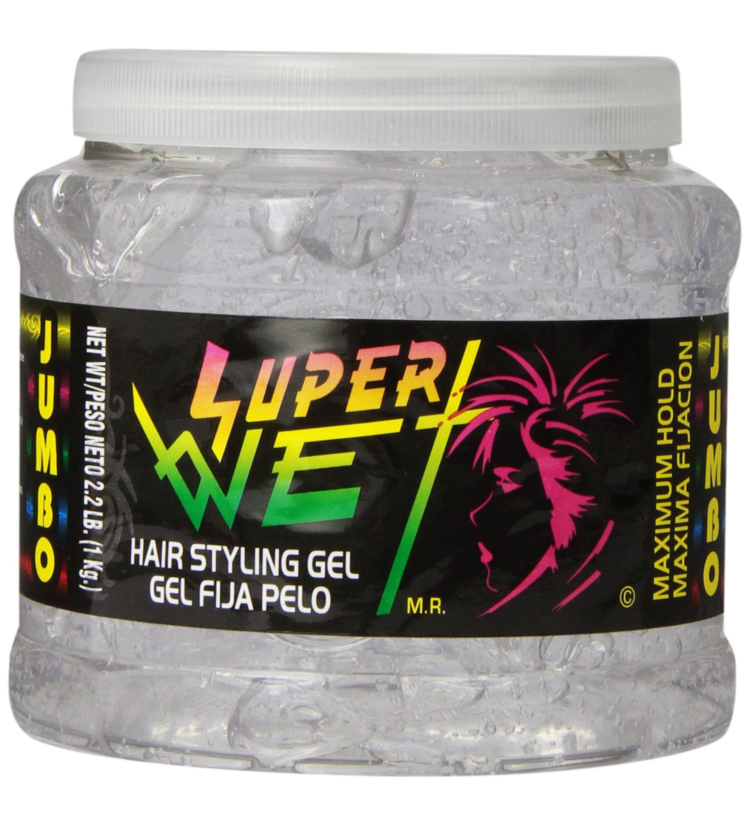 Super Wet Clear Hair Styling Gel Jumbo 2.2 lb - Long-Lasting Hold for Maximum Style - Buy Online on GoSupps.com