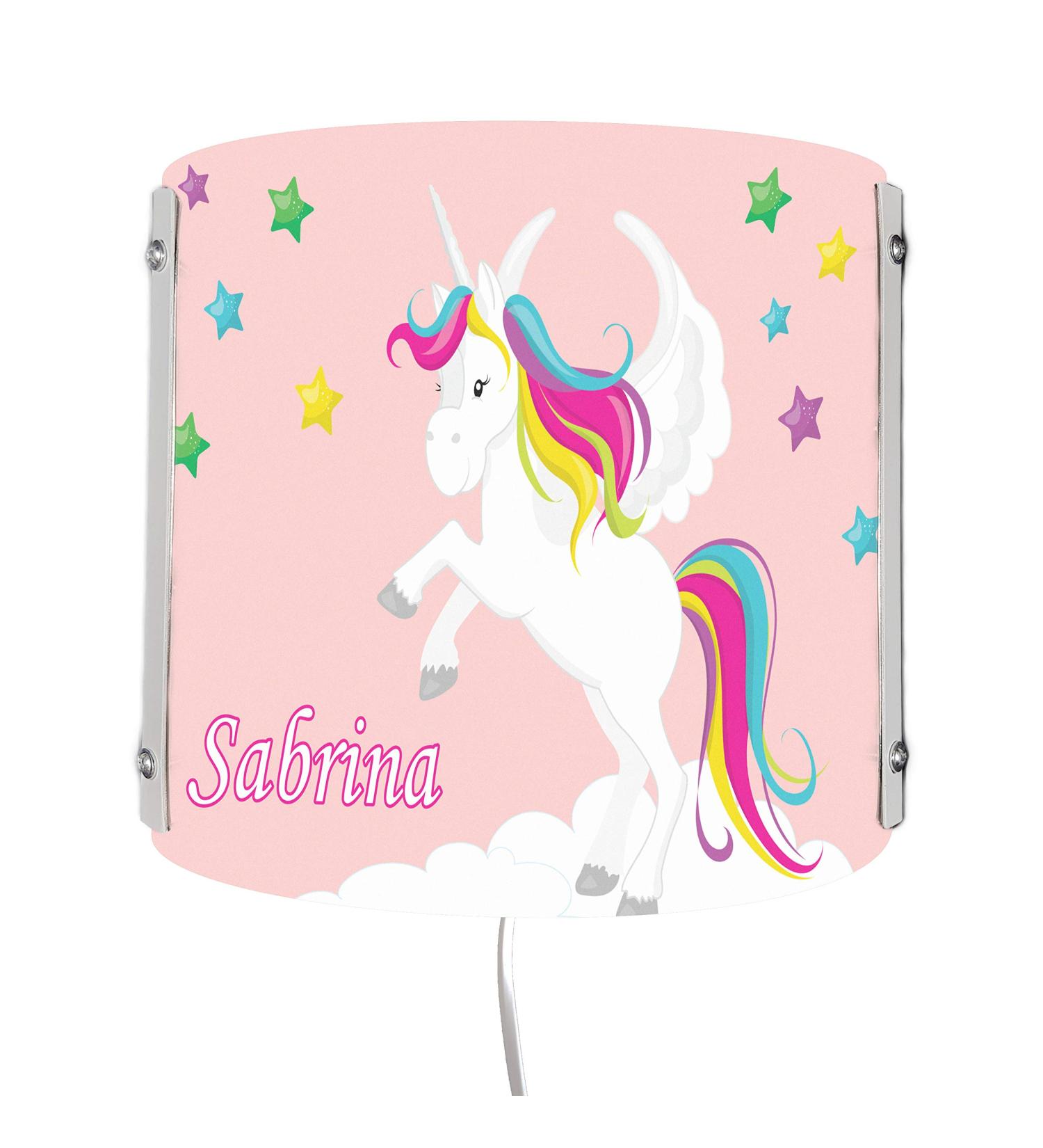 Creadesign WA-1034-02 Unicorn Pink Children's Room Wall Lamp - Personalized Night Light (E14 22x22.5x8.5 cm) | International Shipping Available - Buy Online on GoSupps.com