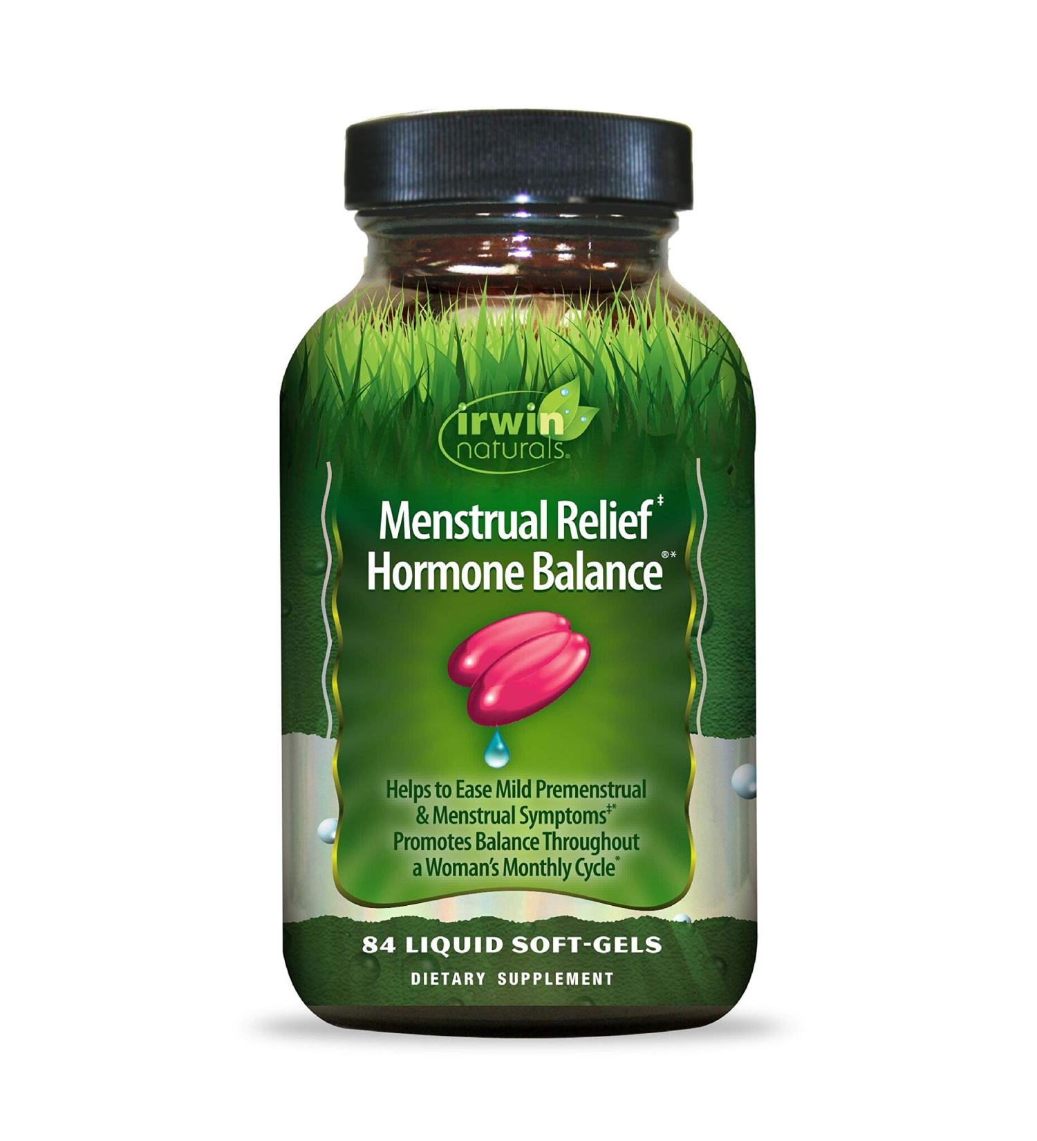 Irwin Naturals Menstrual Relief Hormone Balance - 84 Liquid Soft-Gels for Effective Cycle Support - Buy Online on GoSupps.com