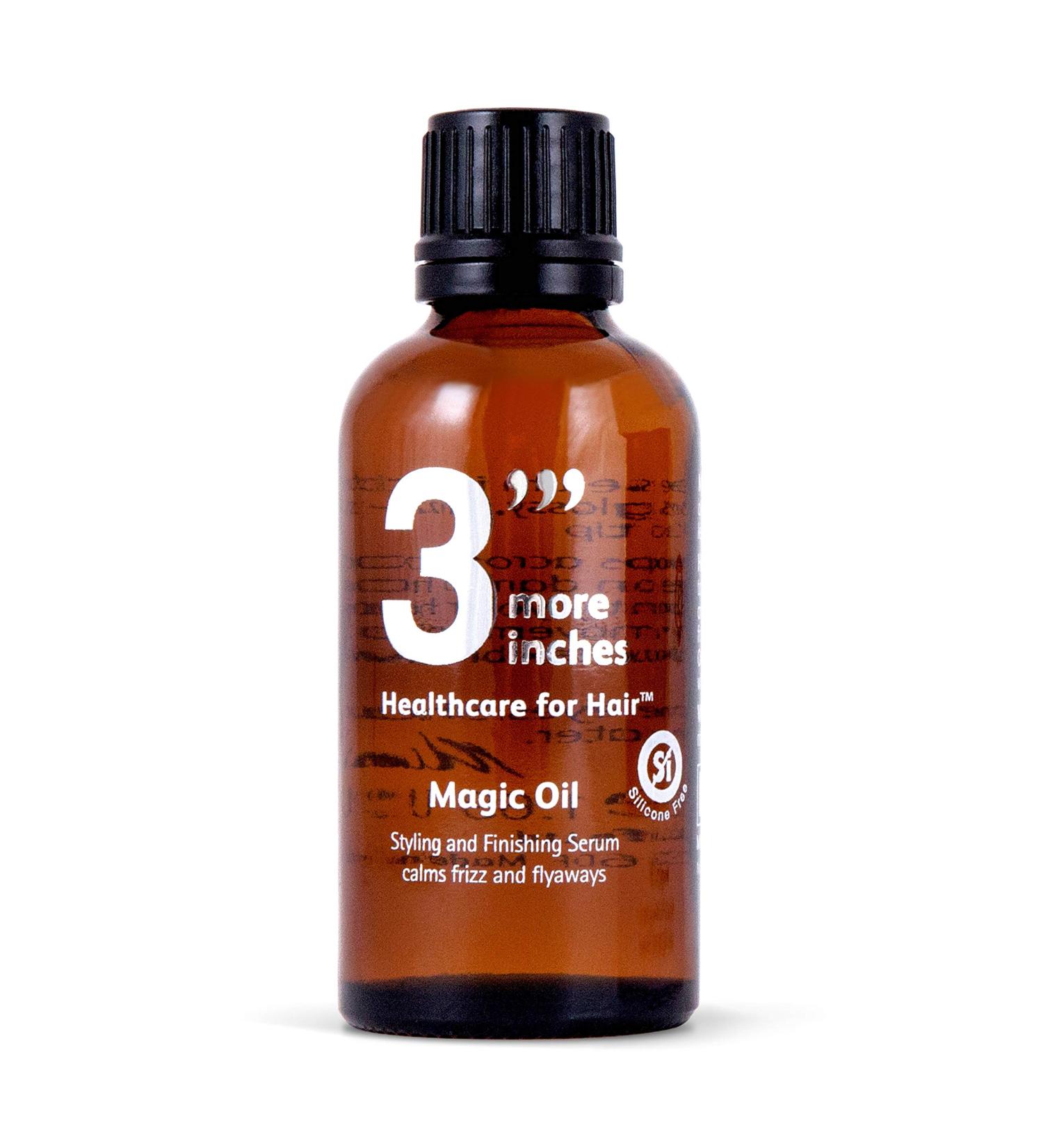 3 More Inches Magic Oil 50ml - Hair Styling Serum for Frizz Control & Shine | Natural Silicone-Free Formula for Healthy Hair - Buy Online on GoSupps.com