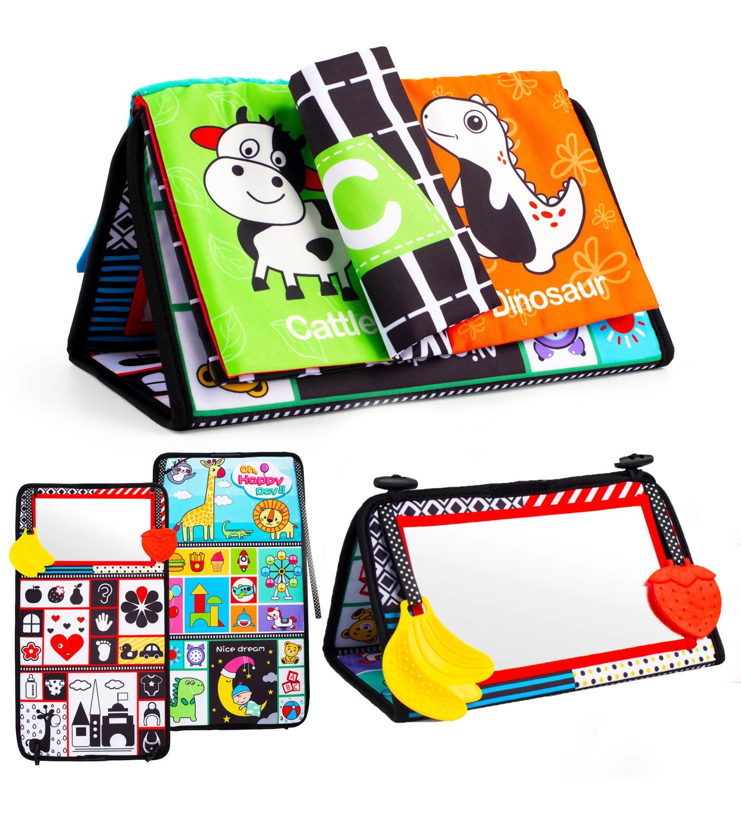 Buy Synearry Montessori Baby Spiegel Toy | Foldable Feeling Book for Newborns & Toddlers | Educational Cognitive Toys 0-12 Months - Buy Online on GoSupps.com