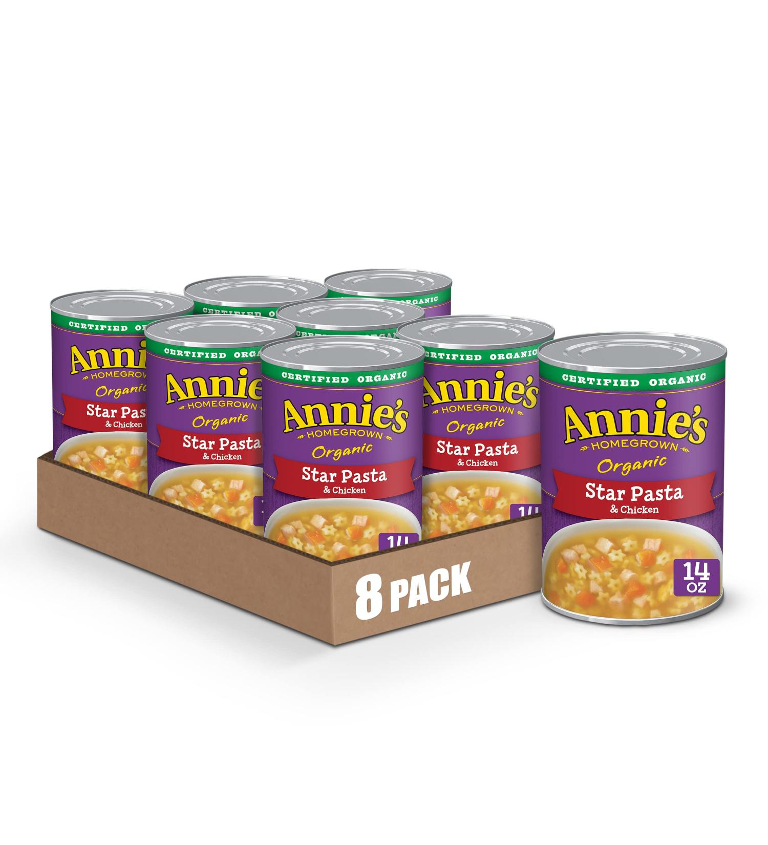 Annie's Organic Star Pasta & Chicken Soup - Non-GMO, 14 oz (Pack of 8) - Buy Online on GoSupps.com