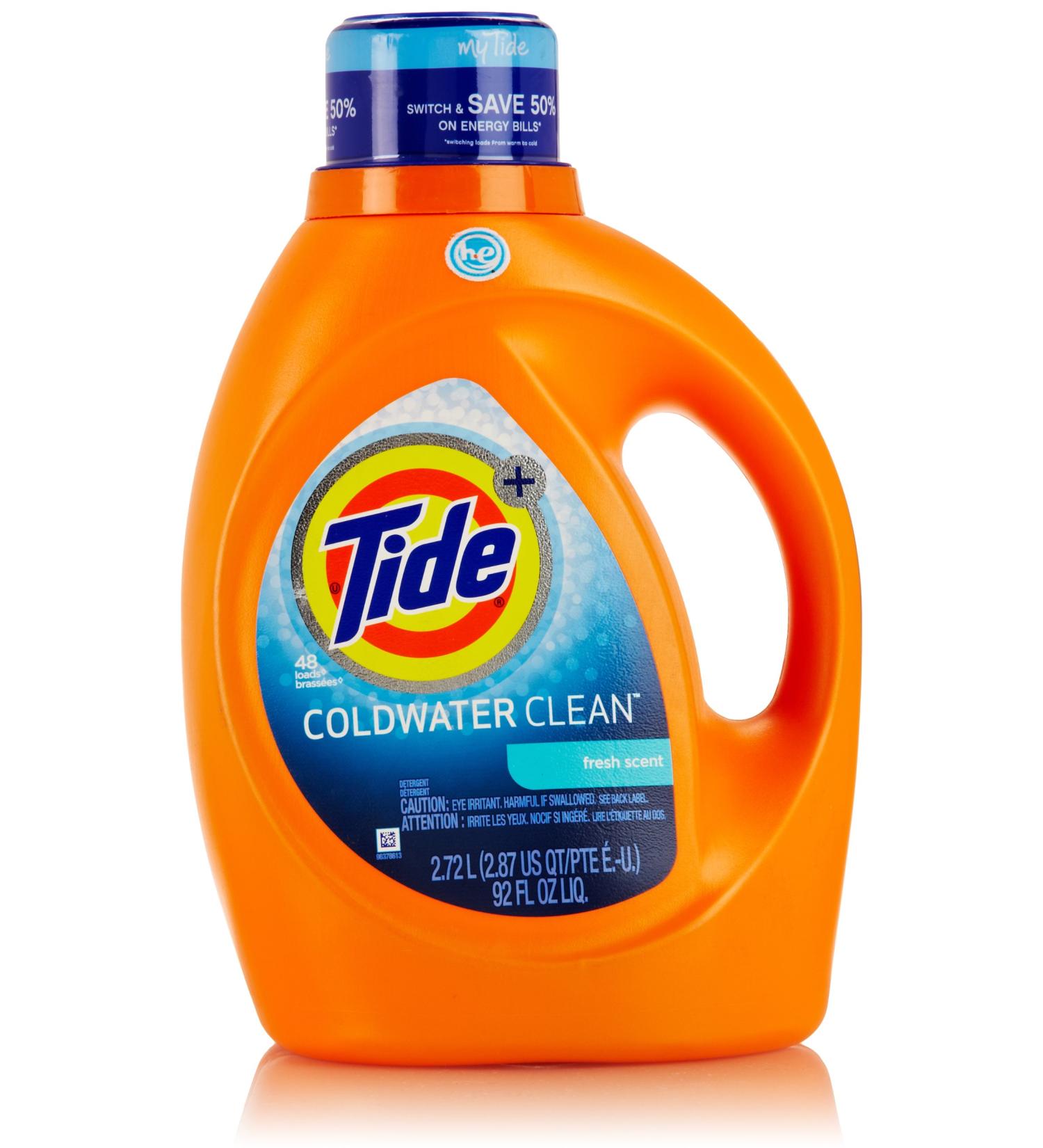 Buy Tide High Efficiency Liquid Laundry Detergent - Coldwater Clean Fresh Scent | 48 Loads 92 Fl Oz - International Shipping Available - Buy Online on GoSupps.com