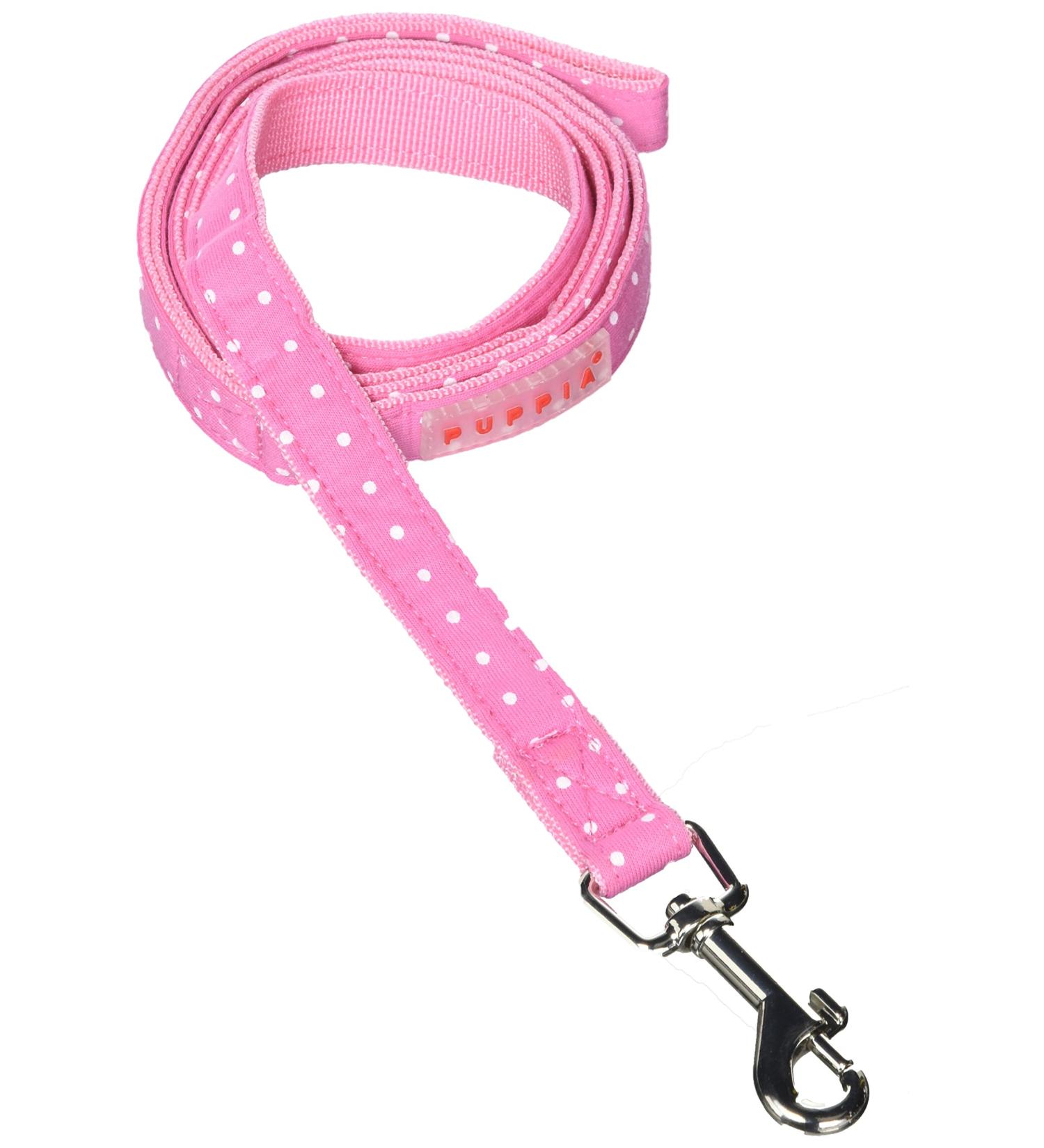Puppia Dotty dog leash large pink rose L