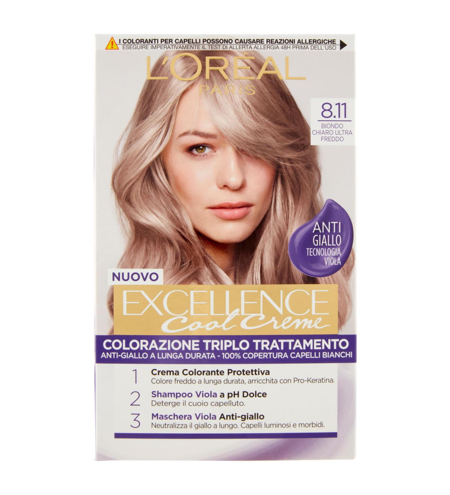 L'Oreal Paris L'Or al Paris Excellence Cool Creams Covers White Hair Rich Colour with Cold Tones 8.11