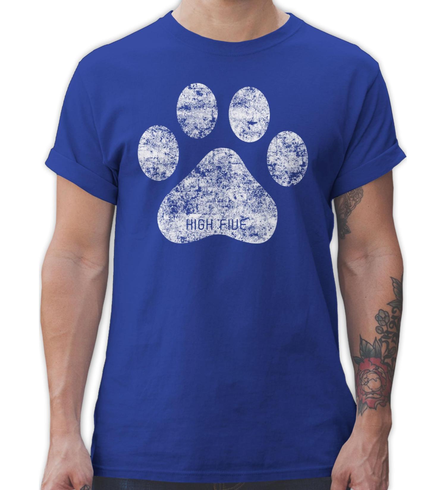Shirtracer Men's T-Shirt - High Five Dog Paw Gift for Dog Owners - Royal Blue 4XL - Perfect for Pet Lovers - Buy Online on GoSupps.com